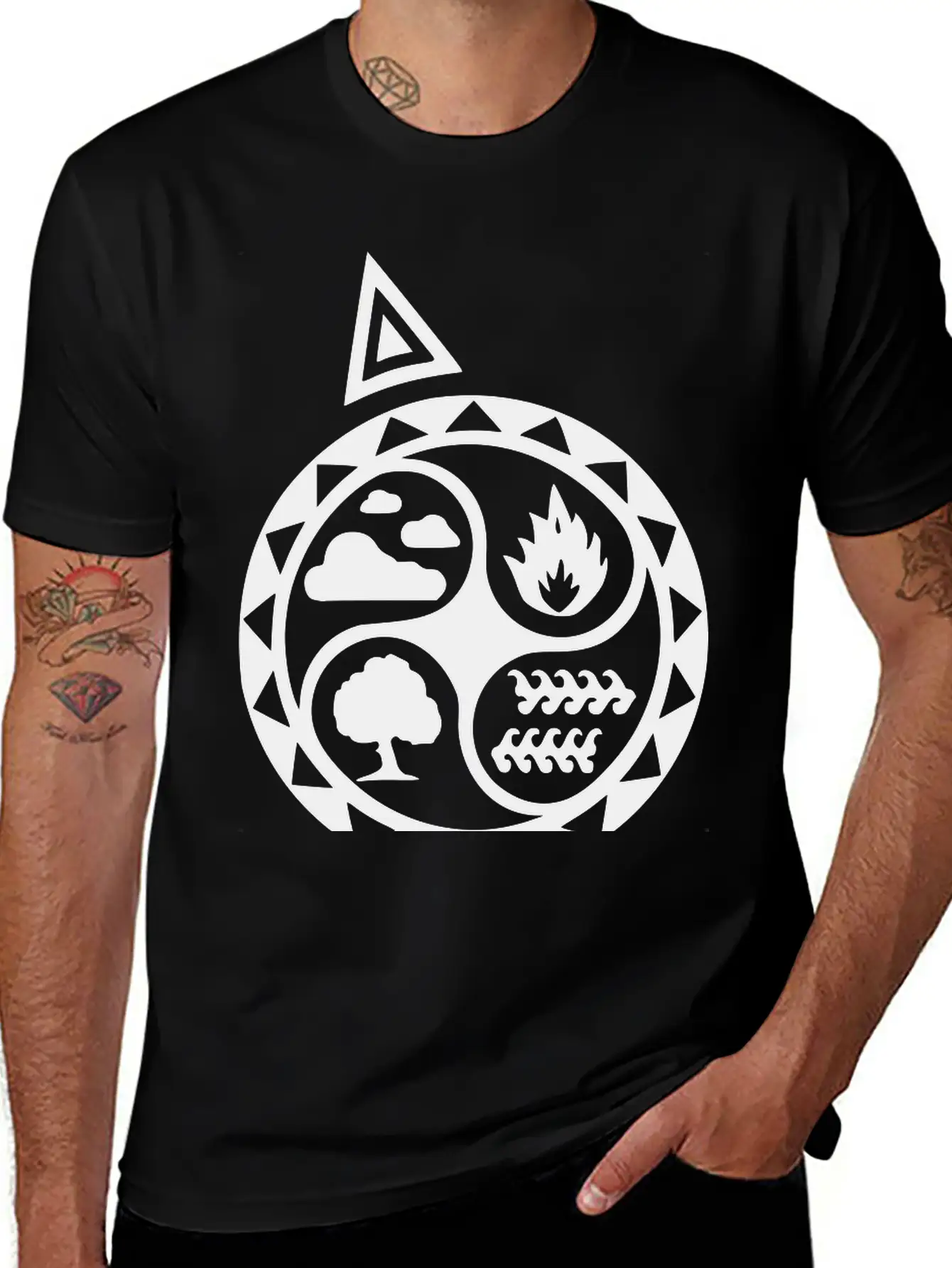 4 Elements Unisex Short Sleeve Soft Cotton T-Shirt – Casual Everyday Wear