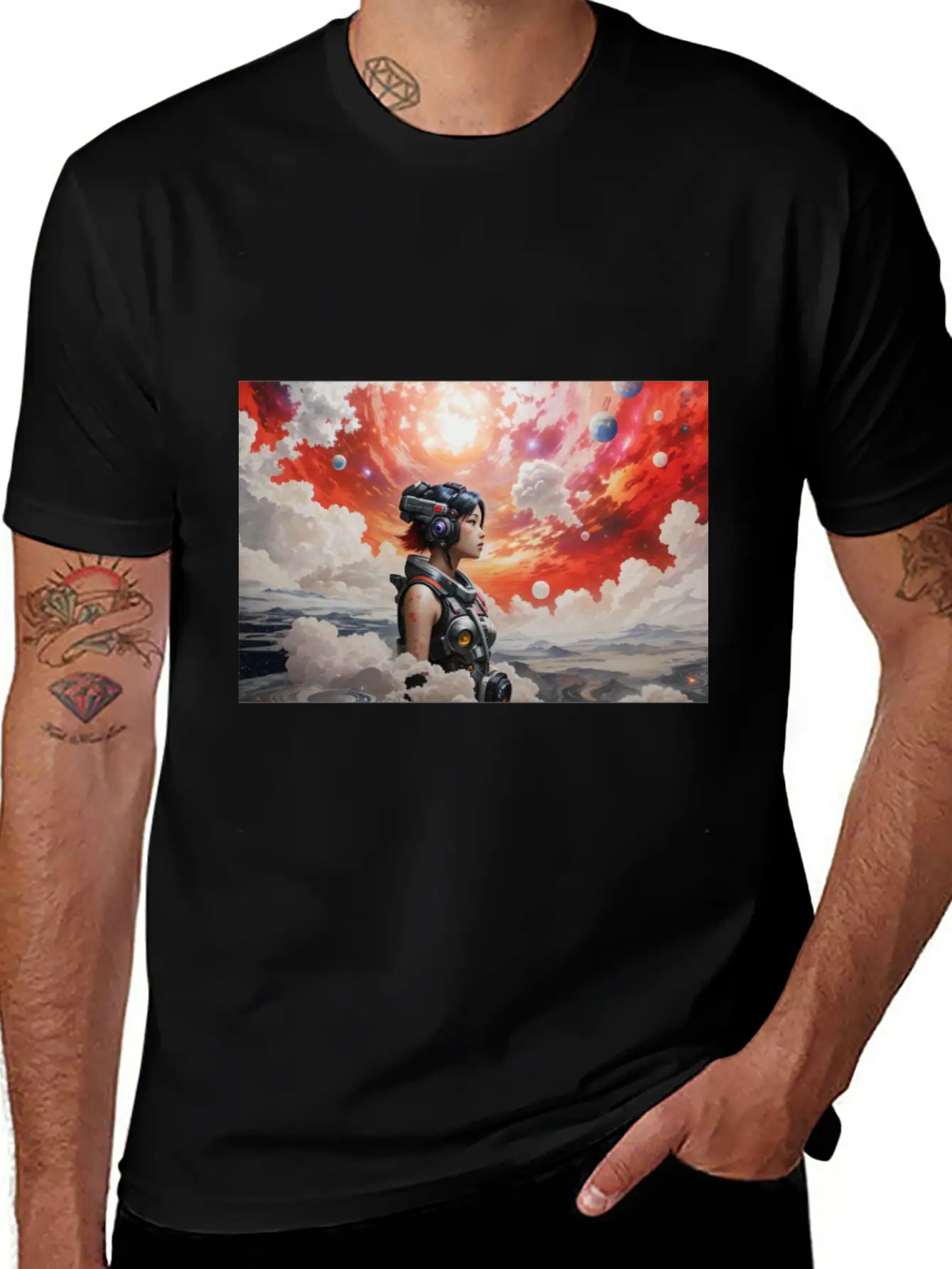 A Detailed Illustration Galaxy Cyberpunk Unisex Casual T-Shirt – Clean Design For Daily Comfort