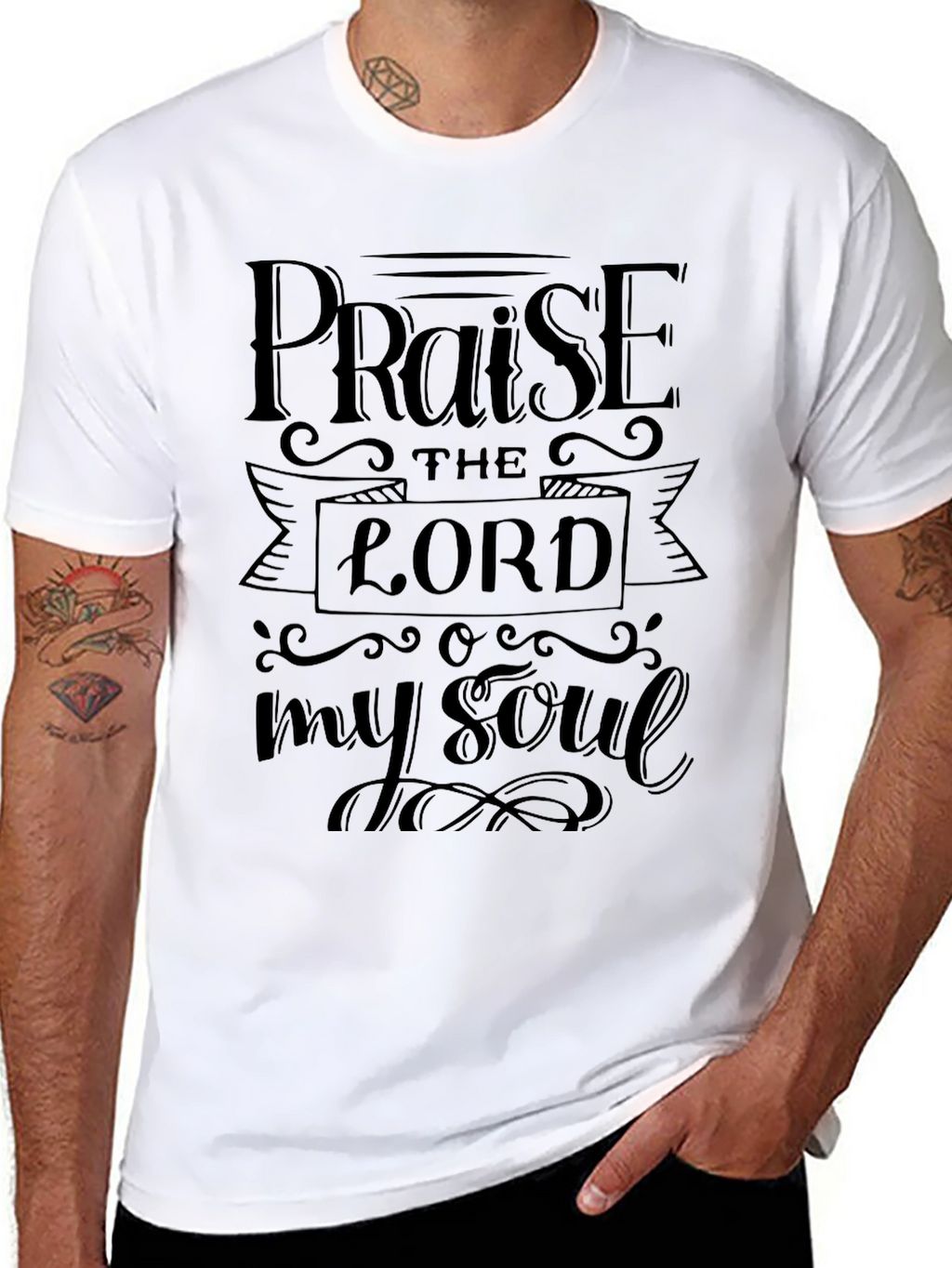 Praise The Lord Black Graphic T-Shirt
