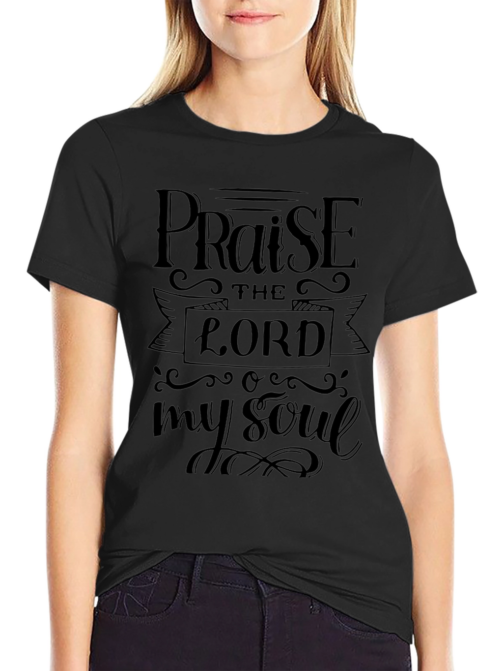 Praise The Lord Black Graphic T-Shirt