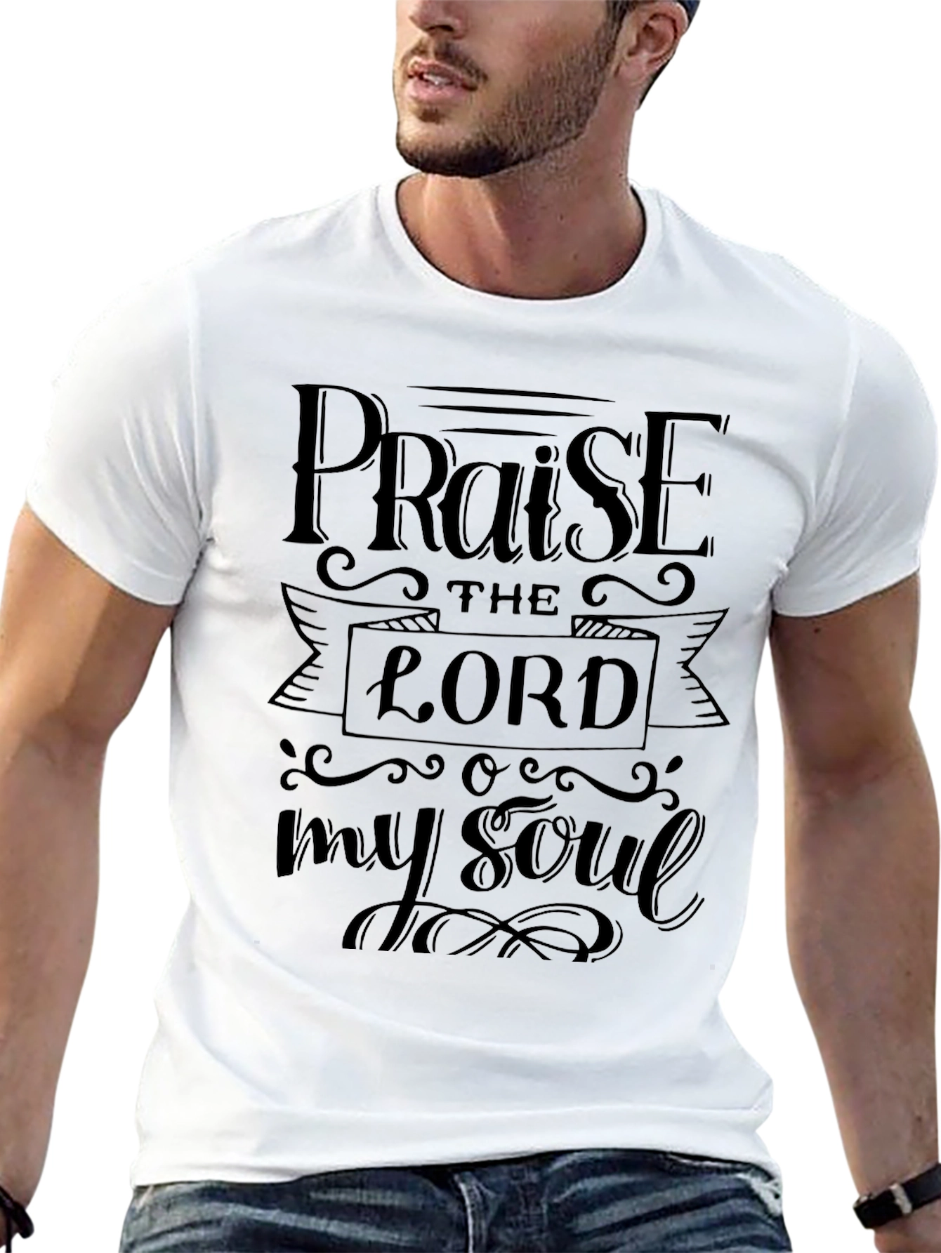 Praise The Lord Black Graphic T-Shirt