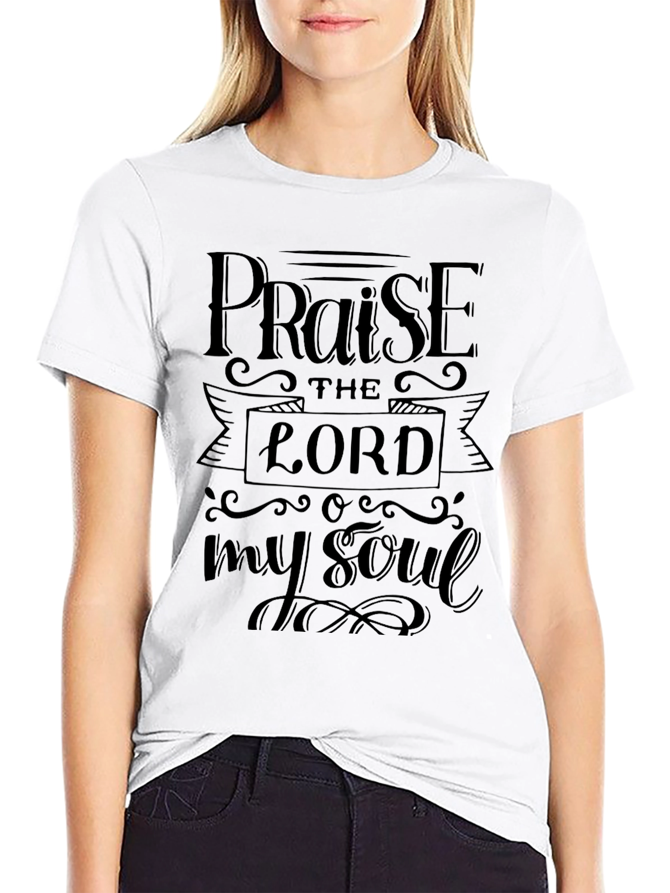 Praise The Lord Black Graphic T-Shirt