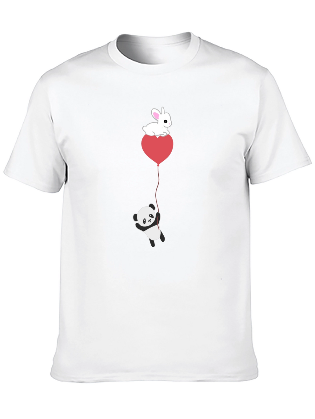Panda & Bunny Heart Balloon T-Shirt