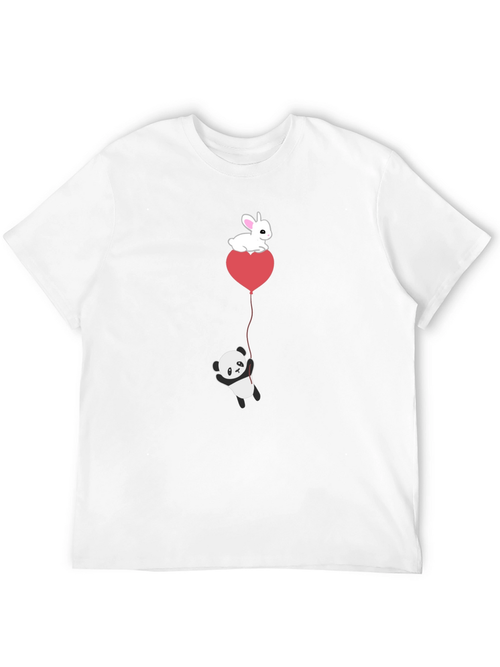 Panda & Bunny Heart Balloon T-Shirt
