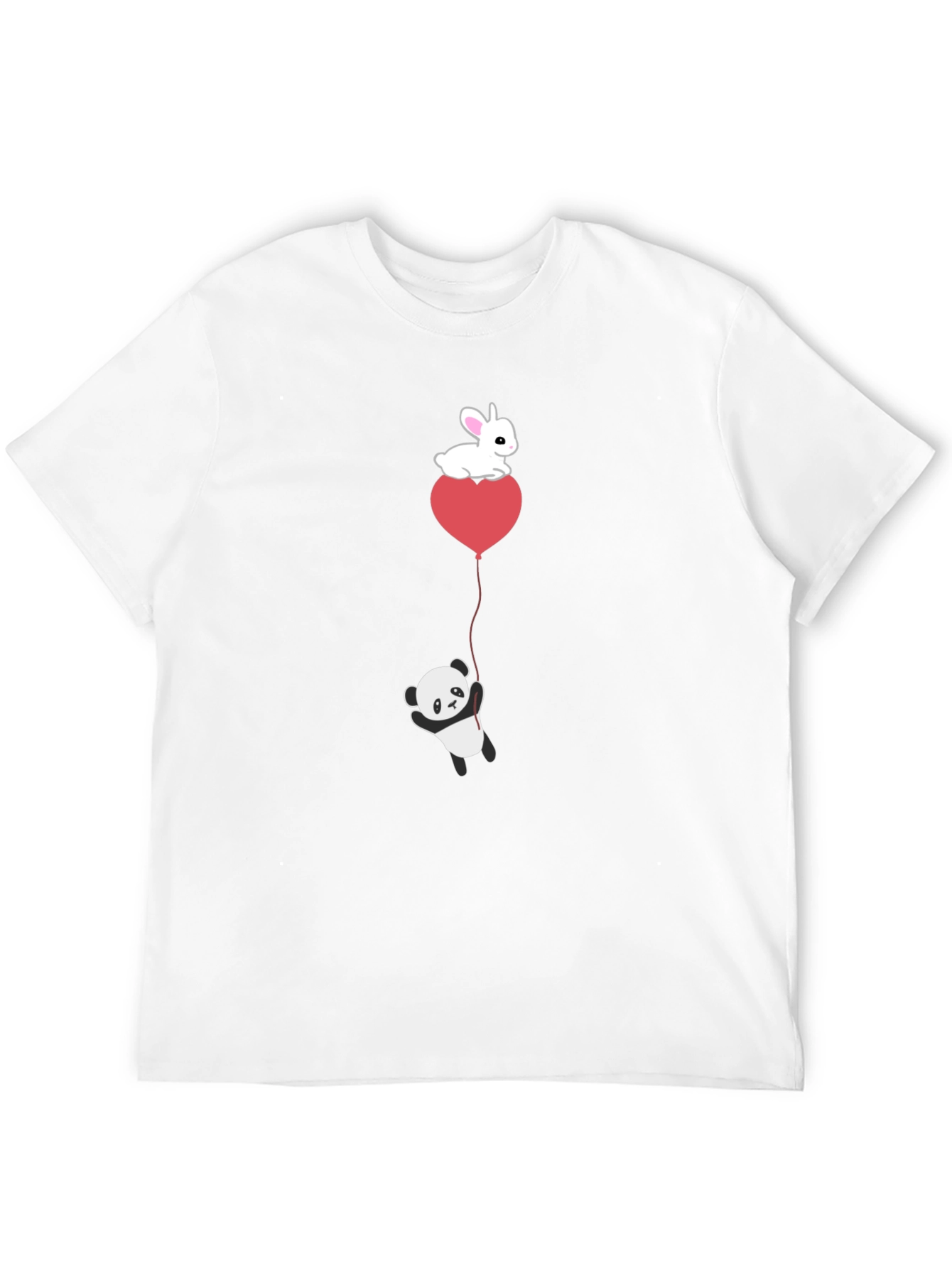 Panda & Bunny Heart Balloon T-Shirt