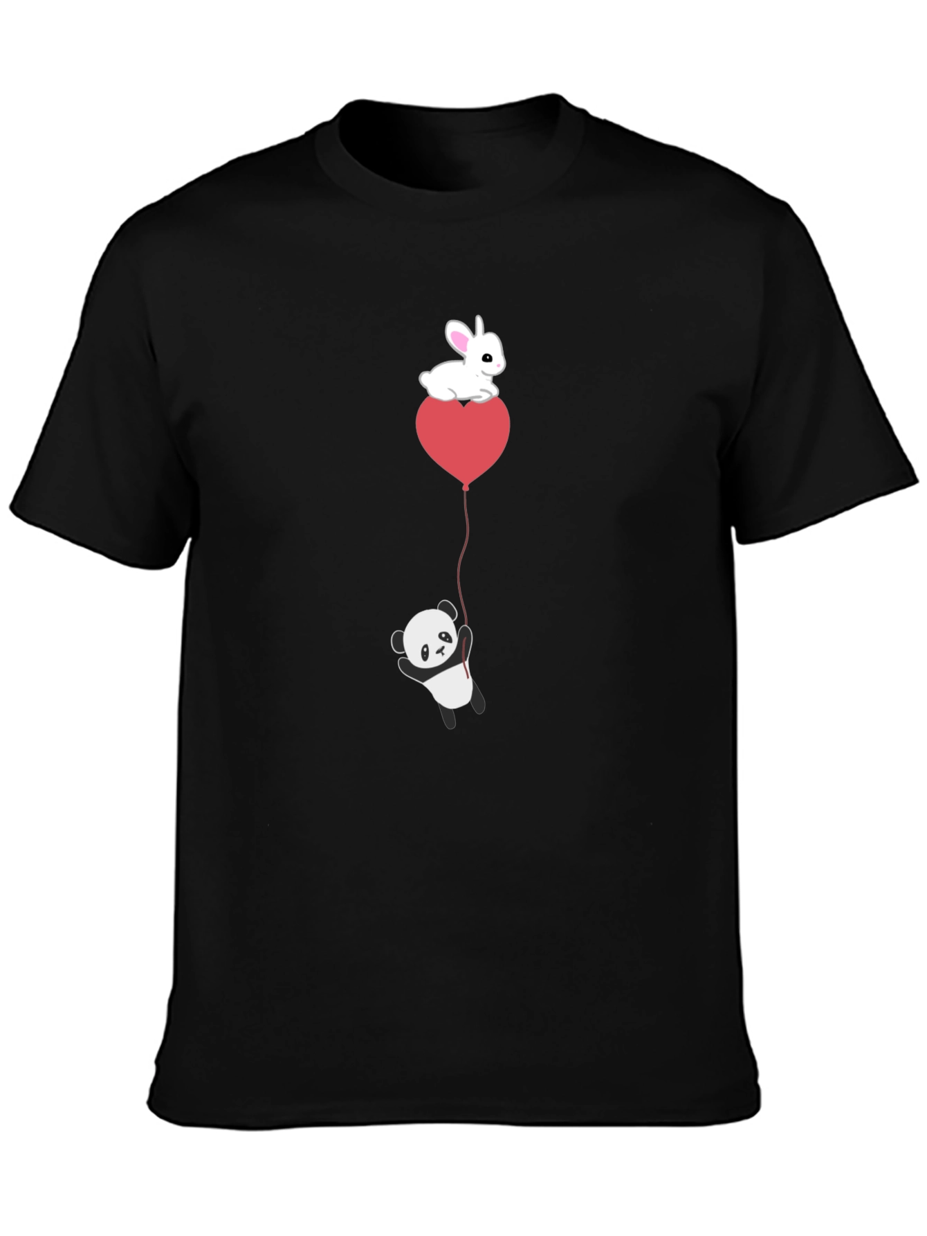 Panda & Bunny Heart Balloon T-Shirt