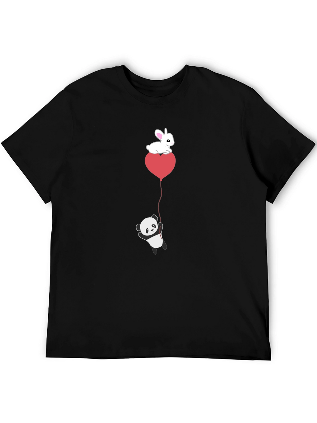 Panda & Bunny Heart Balloon T-Shirt