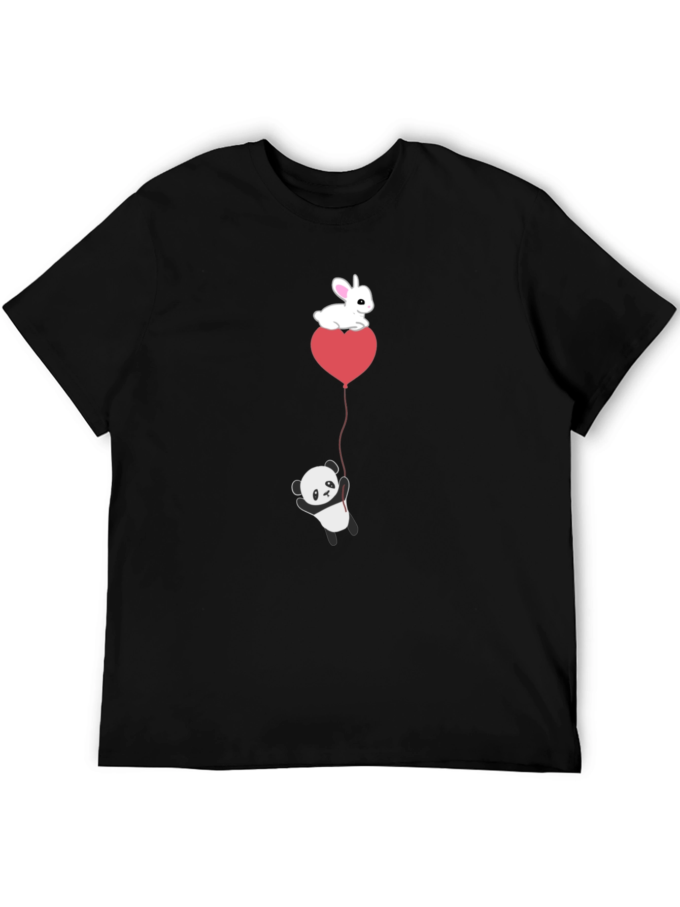 Panda & Bunny Heart Balloon T-Shirt