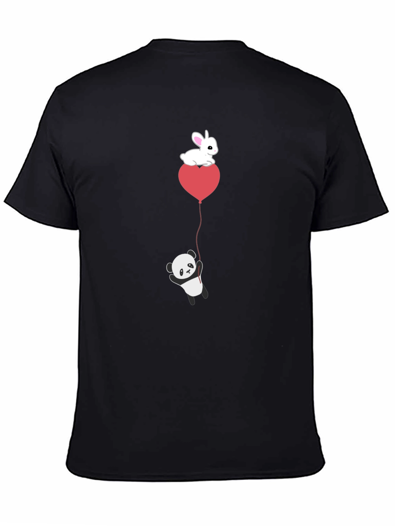 Panda & Bunny Heart Balloon T-Shirt