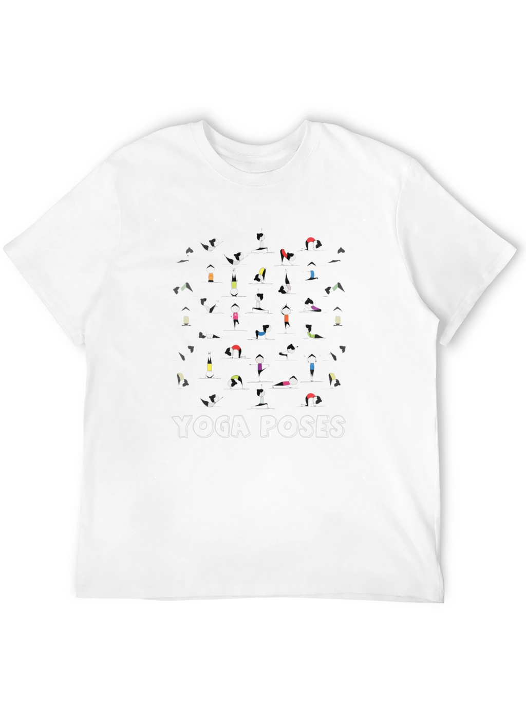 Yoga Poses Graphic T-Shirt - Black Cotton Tee