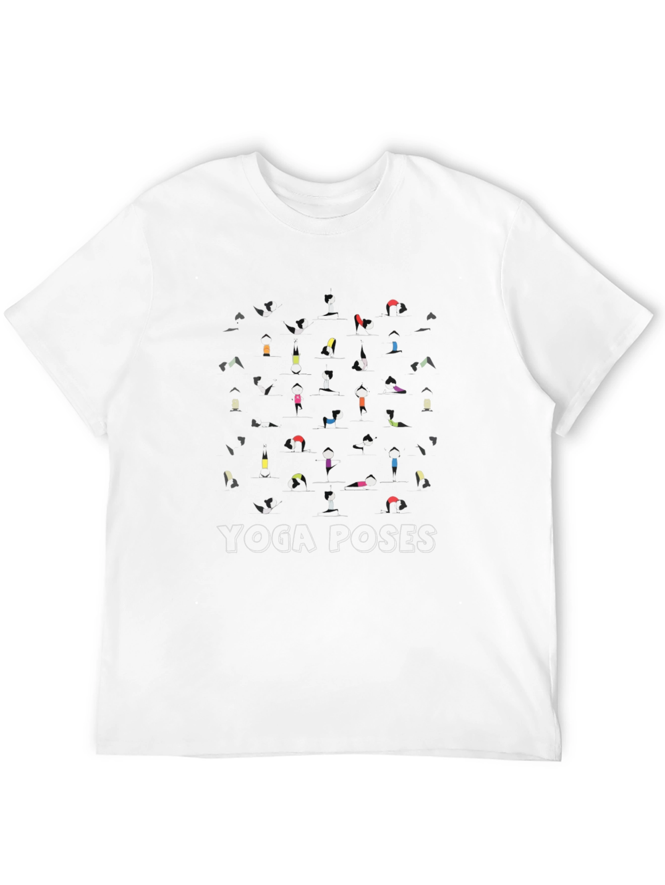 Yoga Poses Graphic T-Shirt - Black Cotton Tee