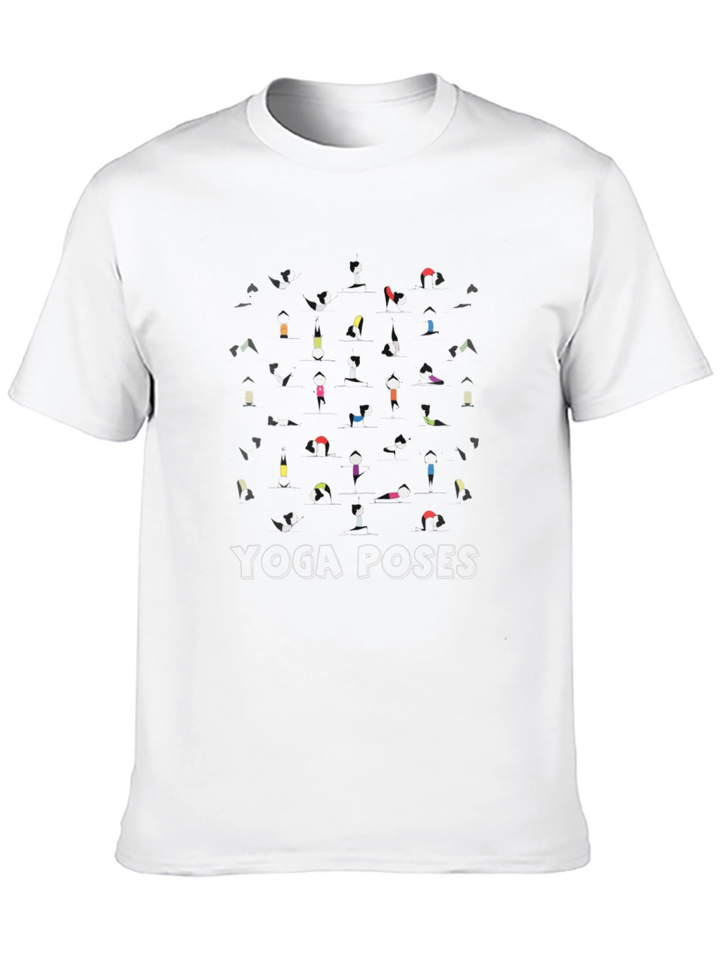 Yoga Poses Graphic T-Shirt - Black Cotton Tee