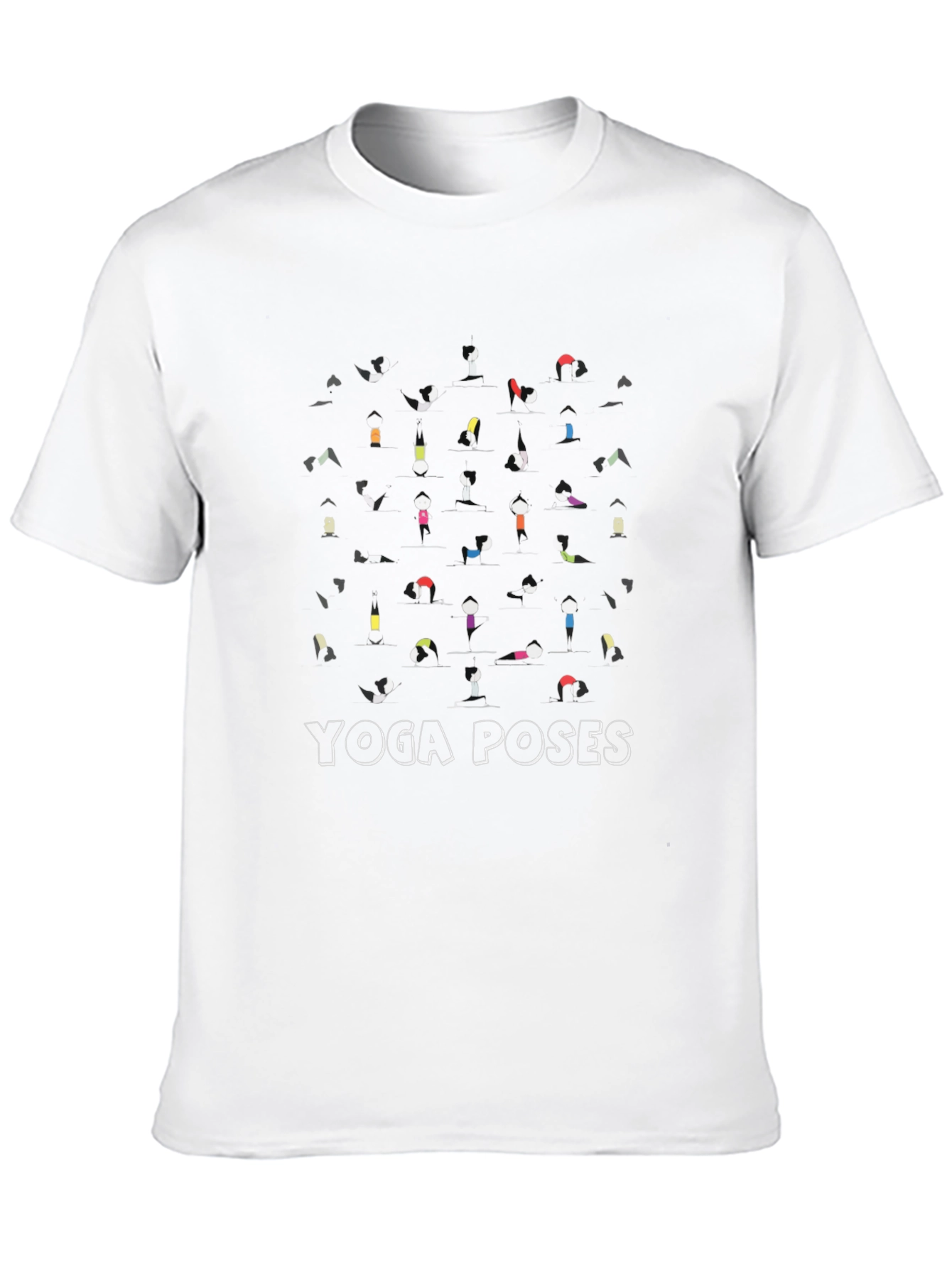 Yoga Poses Graphic T-Shirt - Black Cotton Tee
