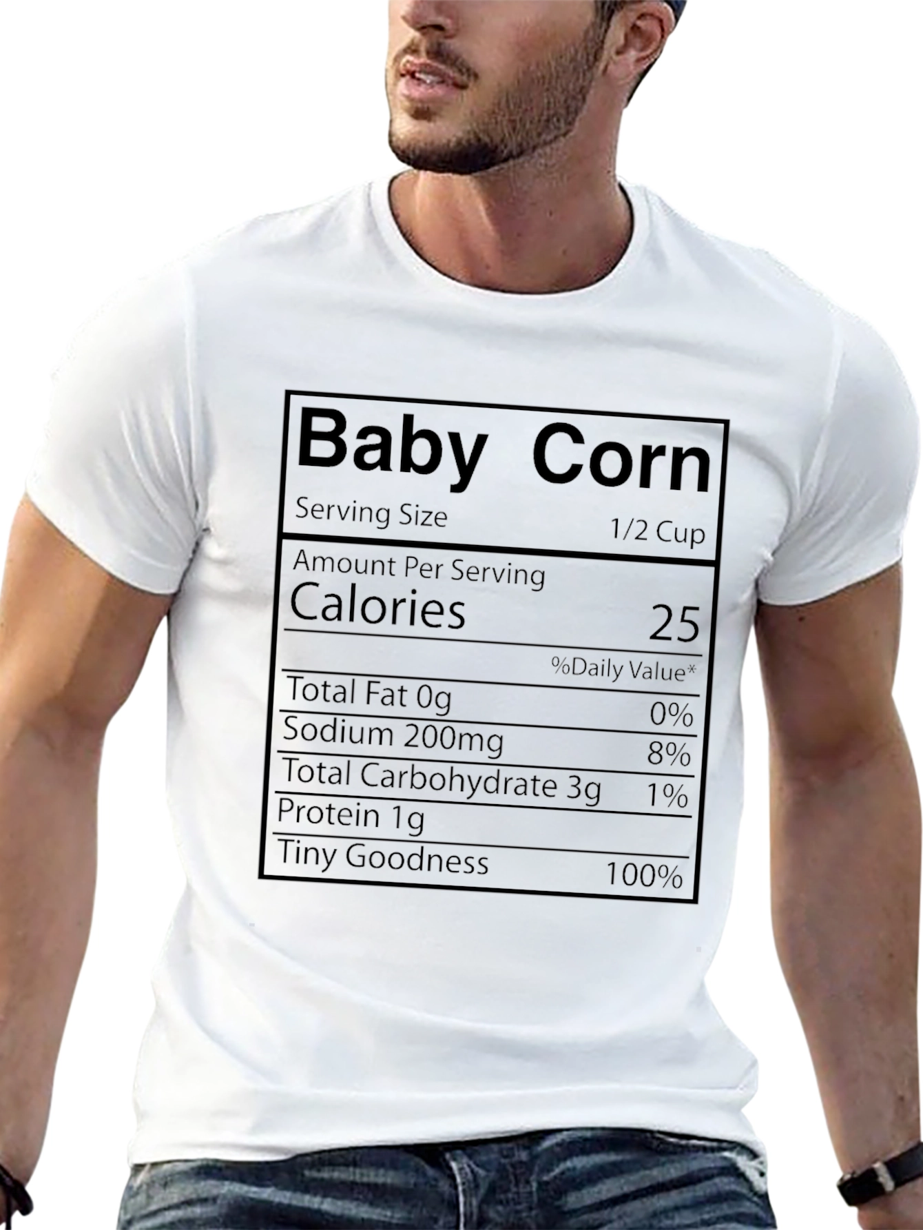 Baby Corn Nutrition Facts T-Shirt - Funny Food Tee