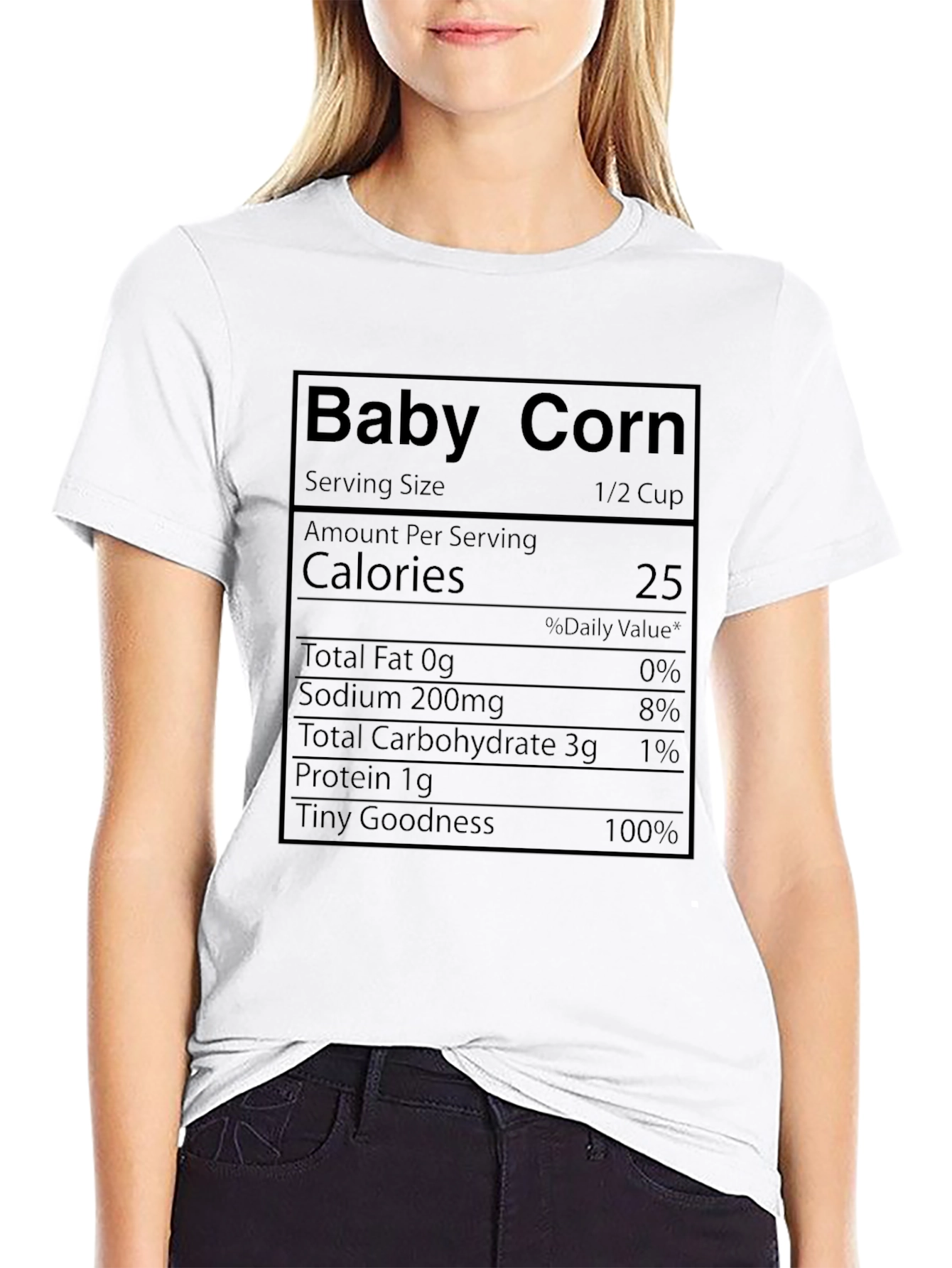 Baby Corn Nutrition Facts T-Shirt - Funny Food Tee