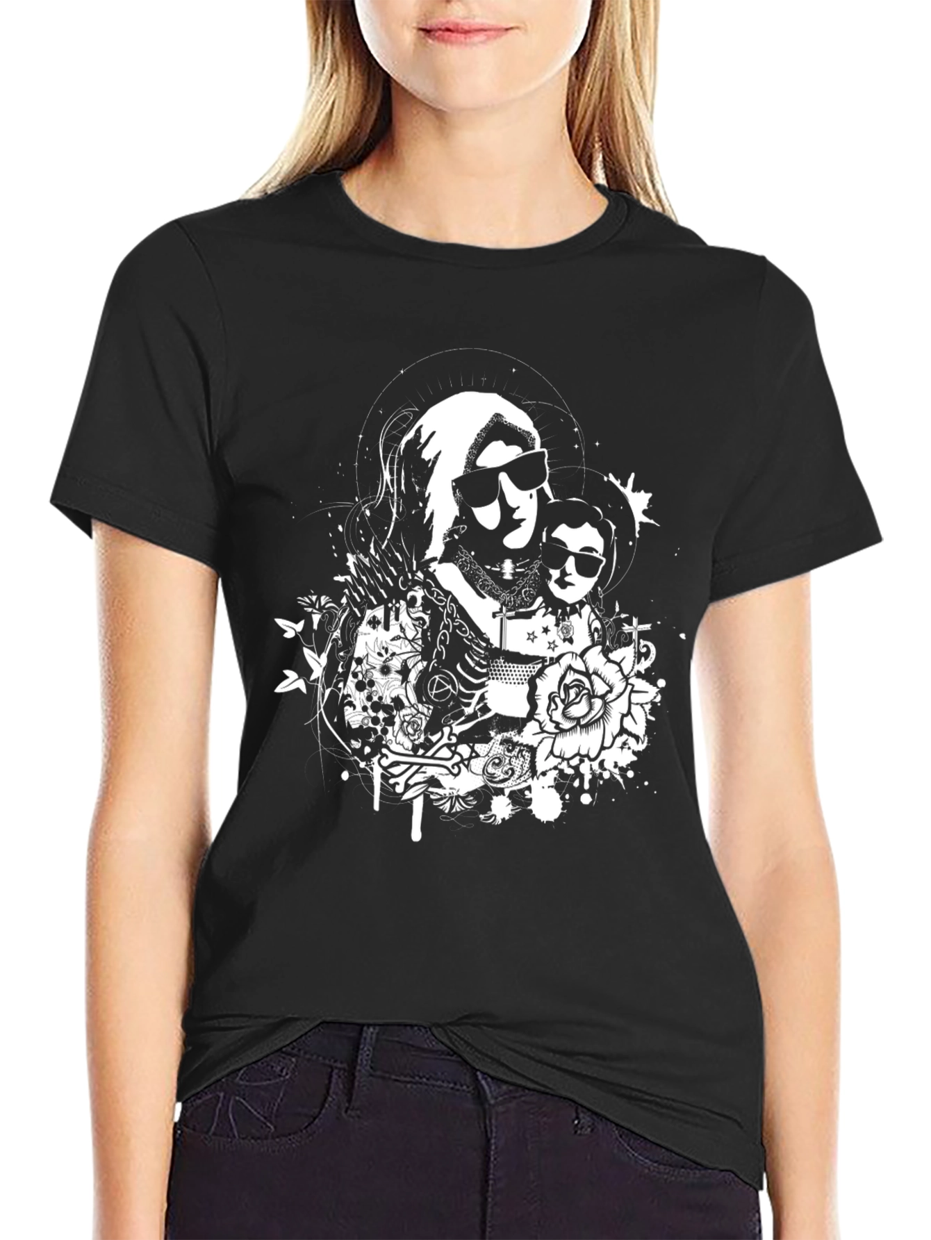 Edgy Virgin Mary Graphic Tee
