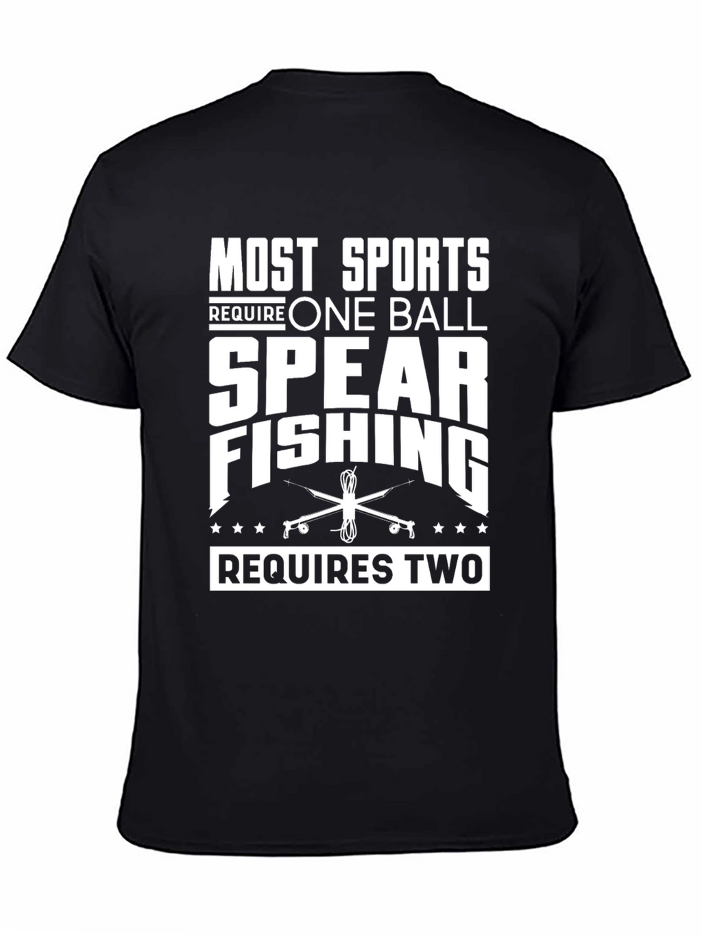 Spear Fishing Two Balls Graphic T-Shirt