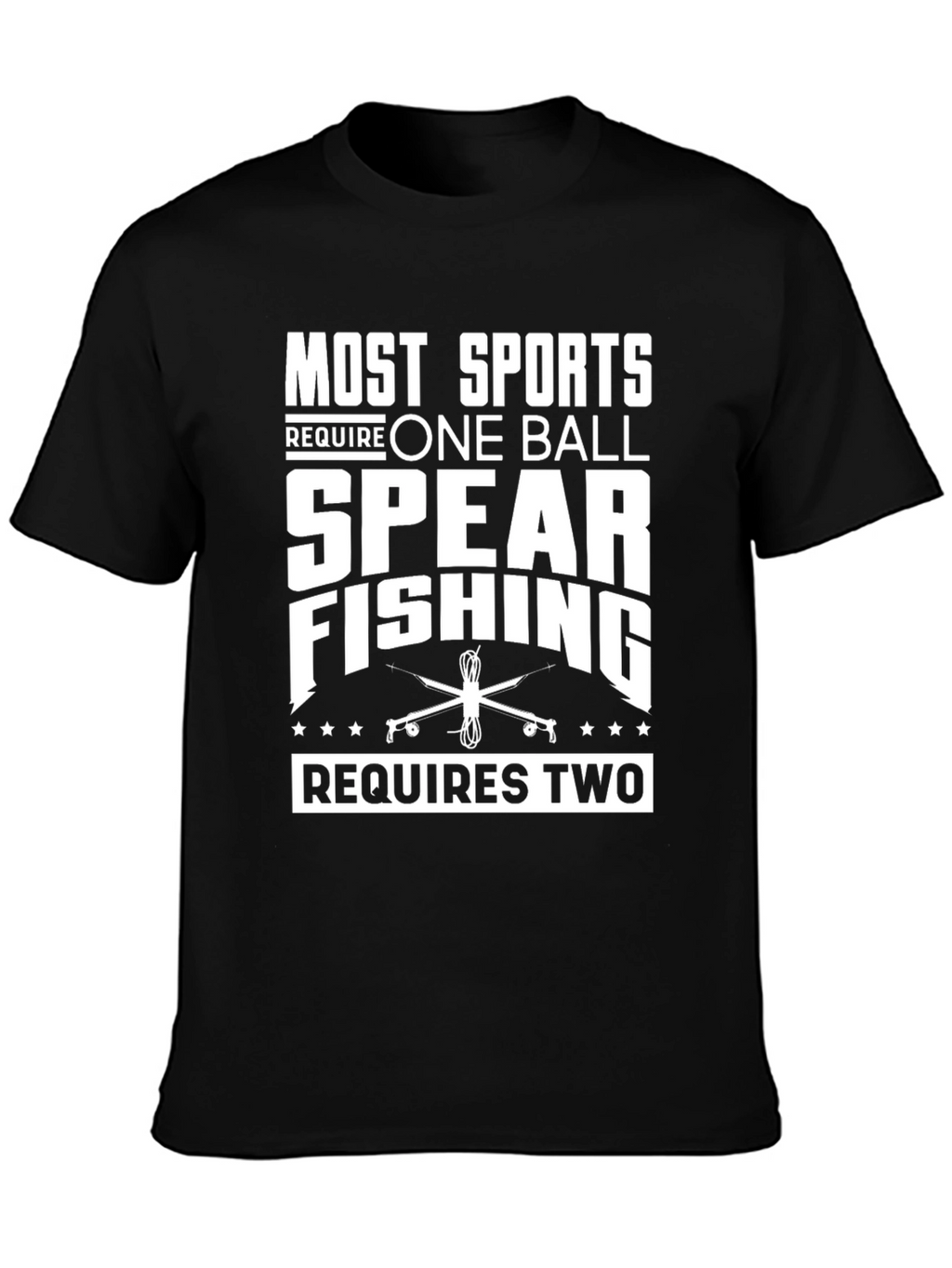 Spear Fishing Two Balls Graphic T-Shirt