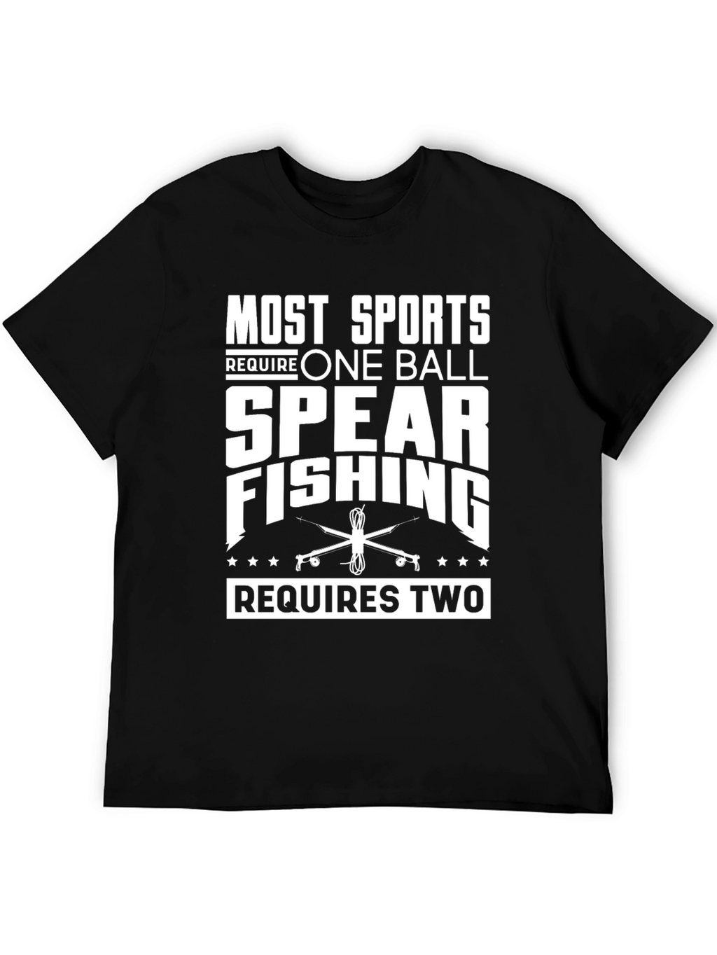 Spear Fishing Two Balls Graphic T-Shirt