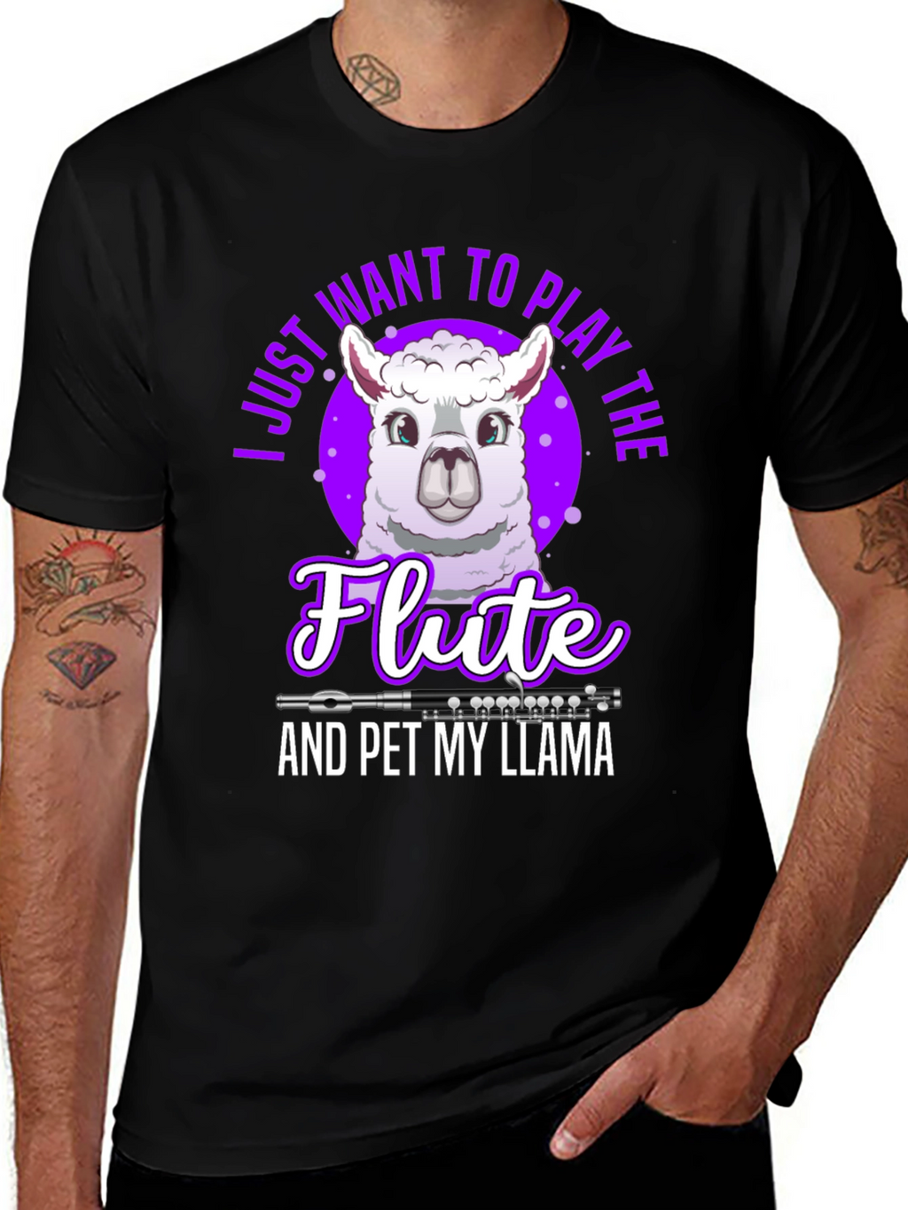 Play the Flute & Pet My Llama T-Shirt