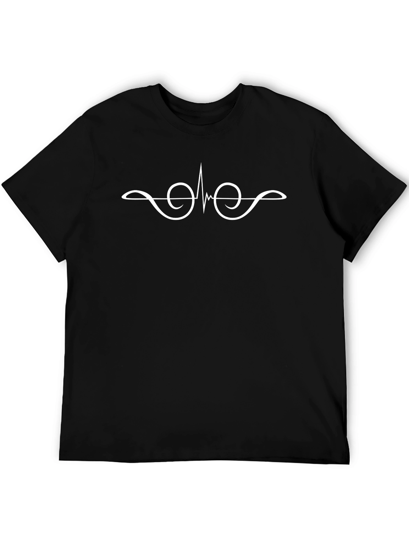 Minimalist Rhythm Tee - Black Cotton Graphic T-Shirt
