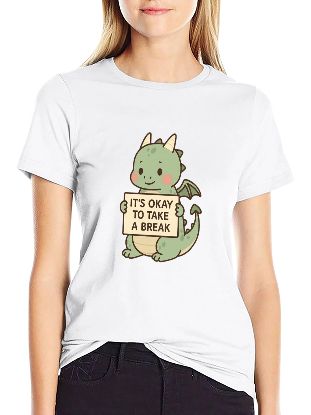 Cute Dragon Take a Break Graphic Tee