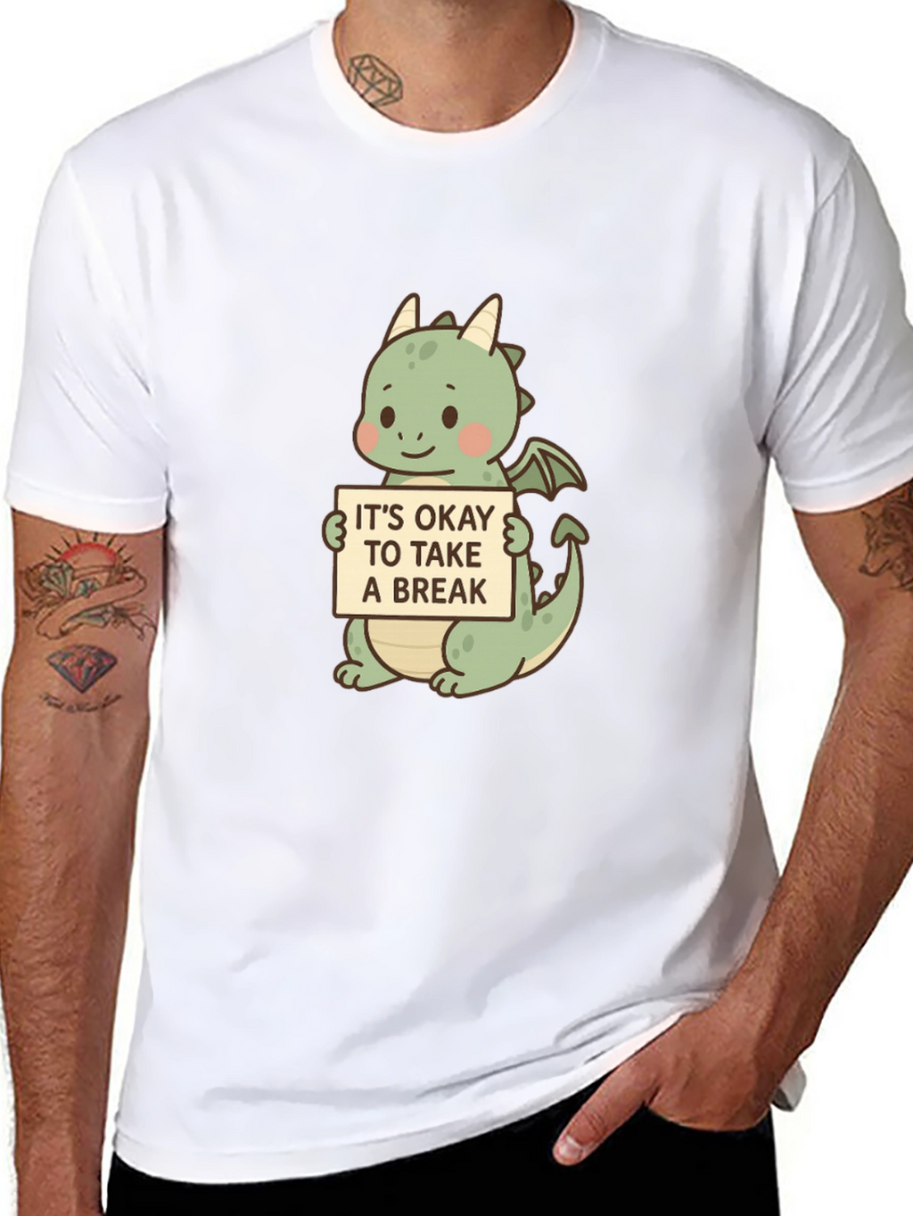 Cute Dragon Take a Break Graphic Tee