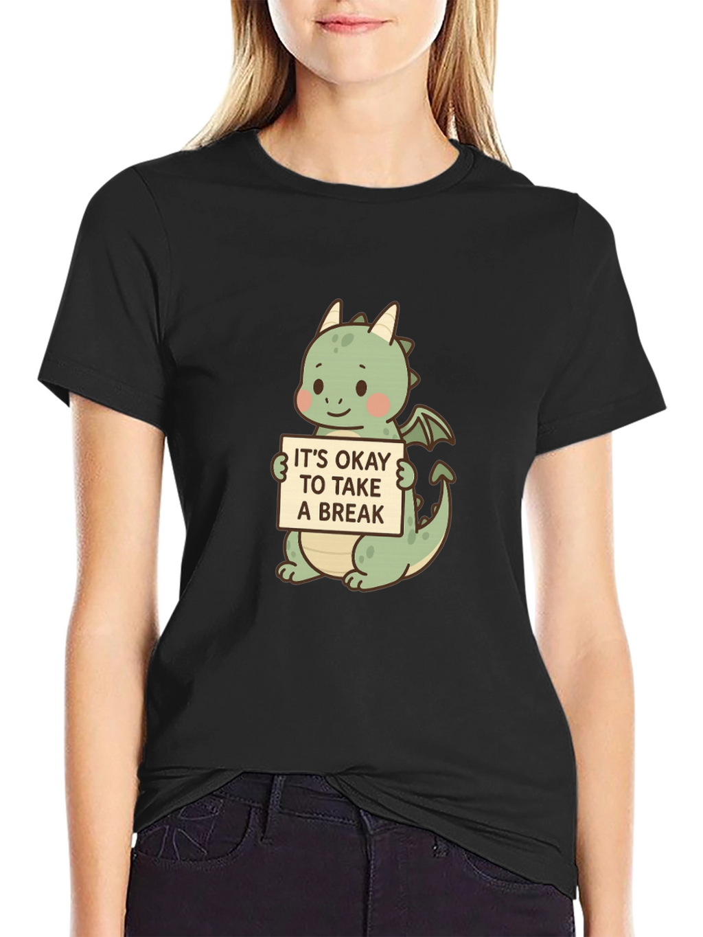 Cute Dragon Take a Break Graphic Tee