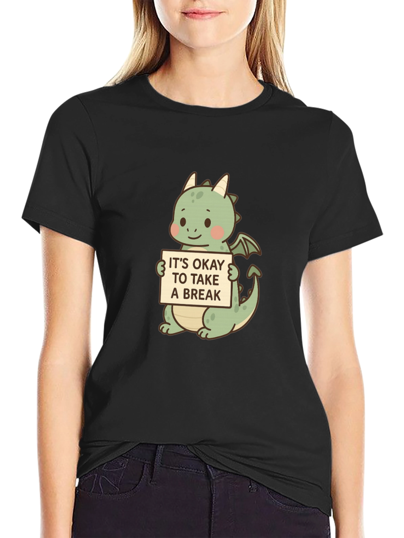 Cute Dragon Take a Break Graphic Tee