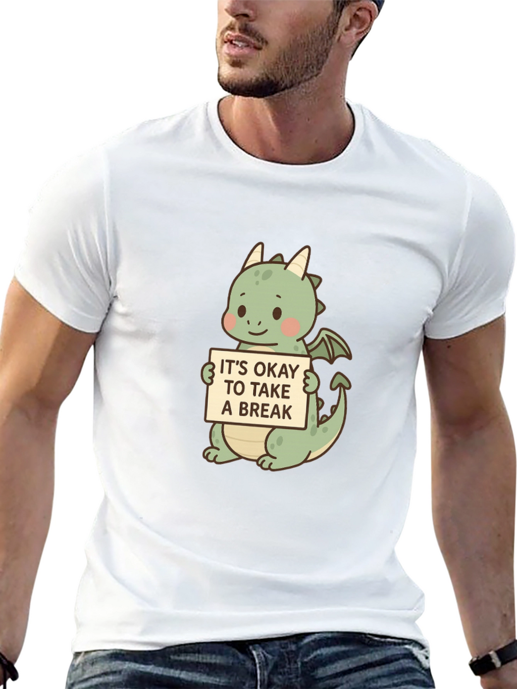 Cute Dragon Take a Break Graphic Tee
