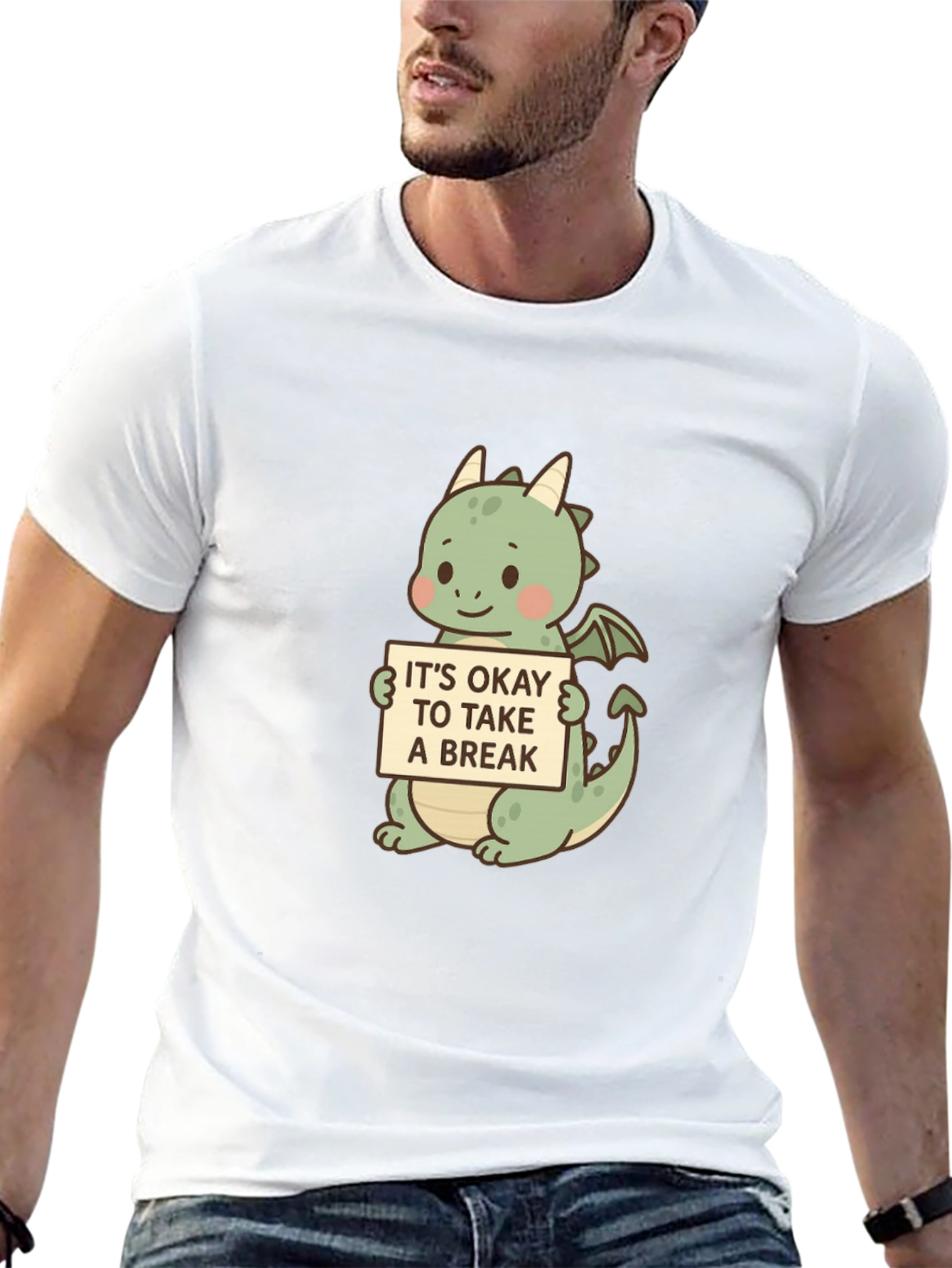 Cute Dragon Take a Break Graphic Tee