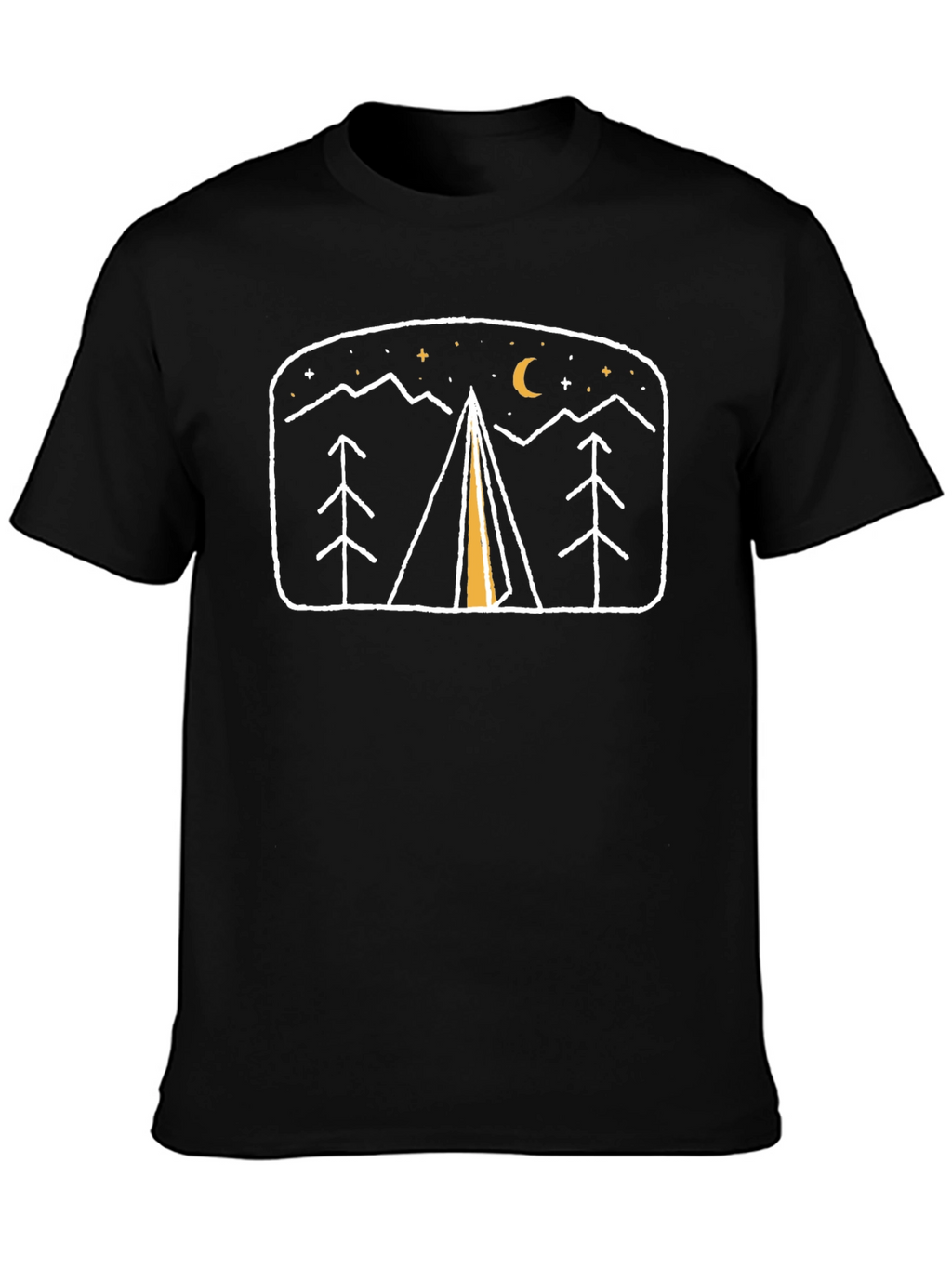 Camping Night Scene Graphic Tee