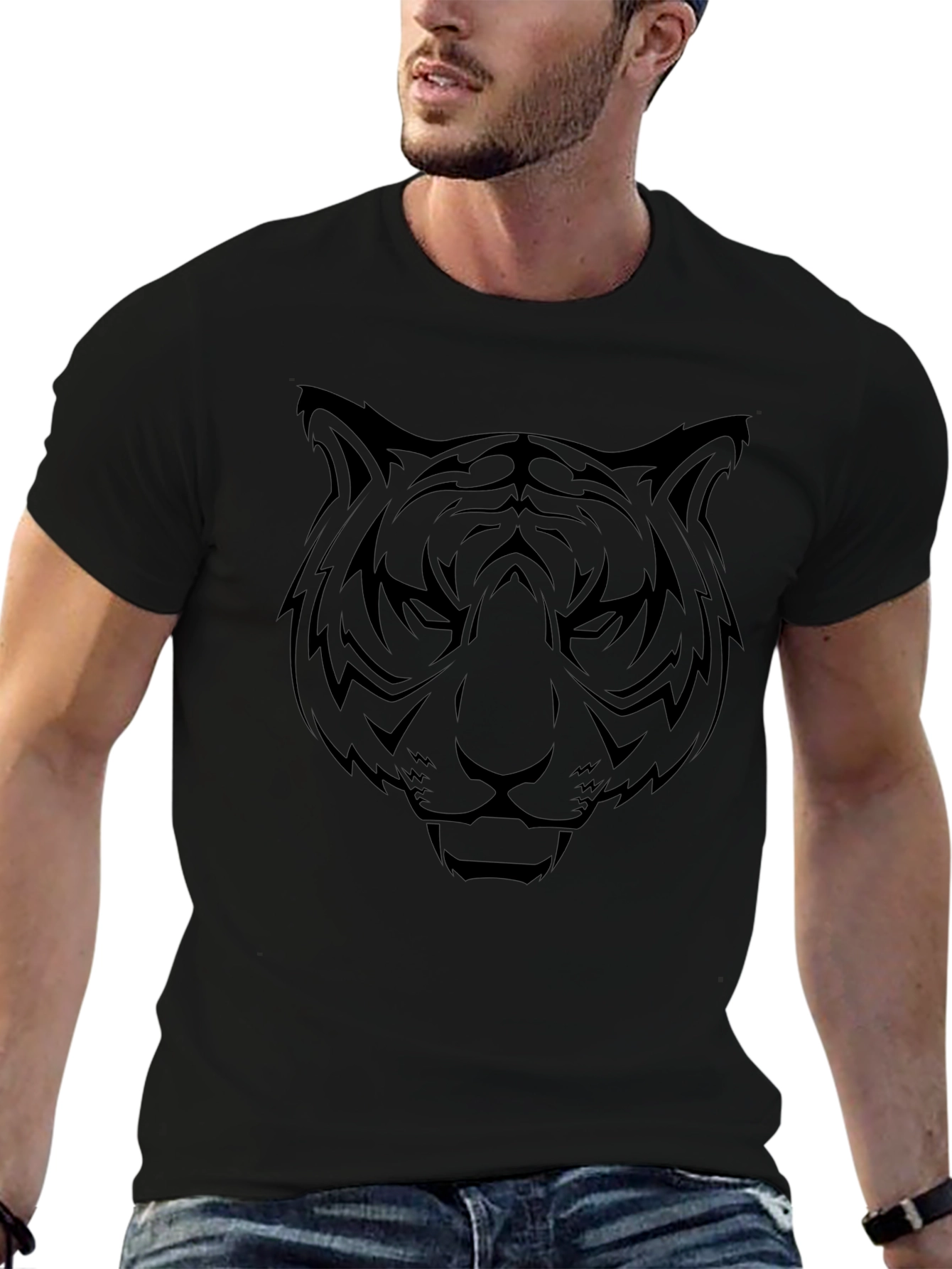 Black Tiger Graphic T-Shirt - Mens Short Sleeve