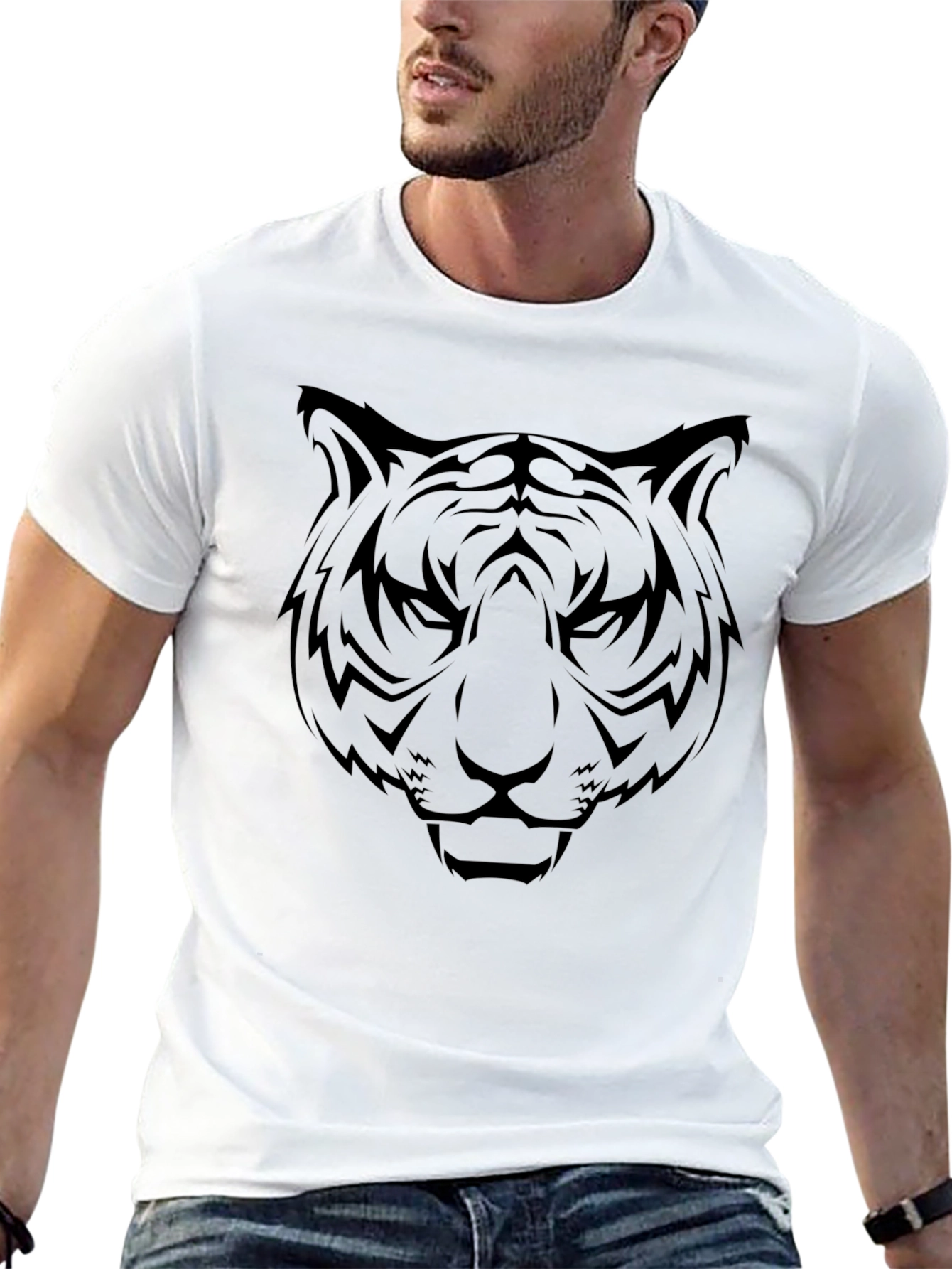 Black Tiger Graphic T-Shirt - Mens Short Sleeve