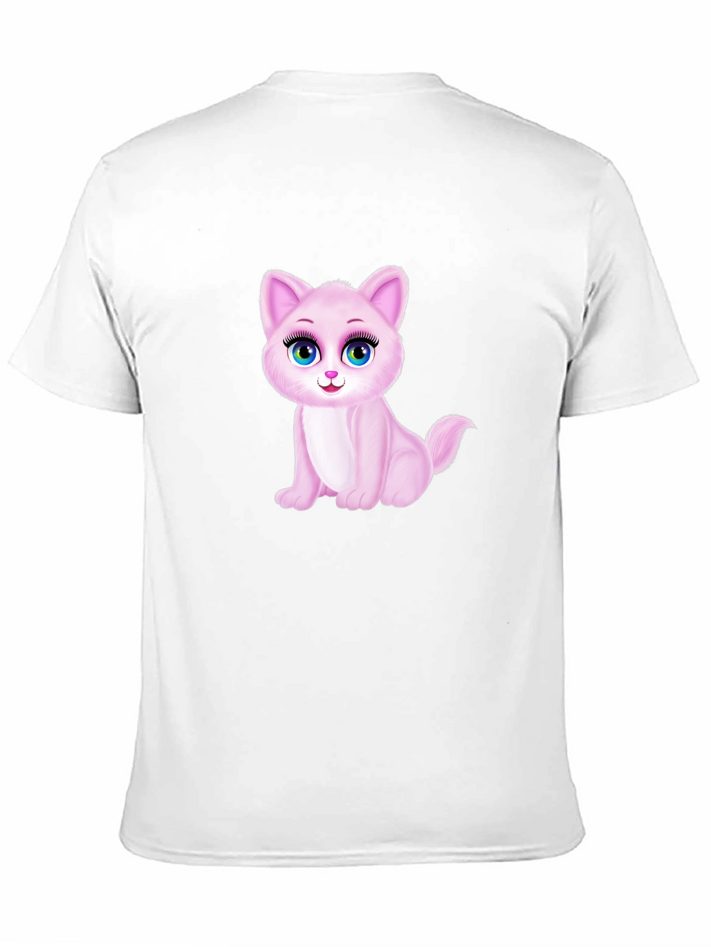 Cute Pink Kitten Graphic Tee - Soft Cotton Blend