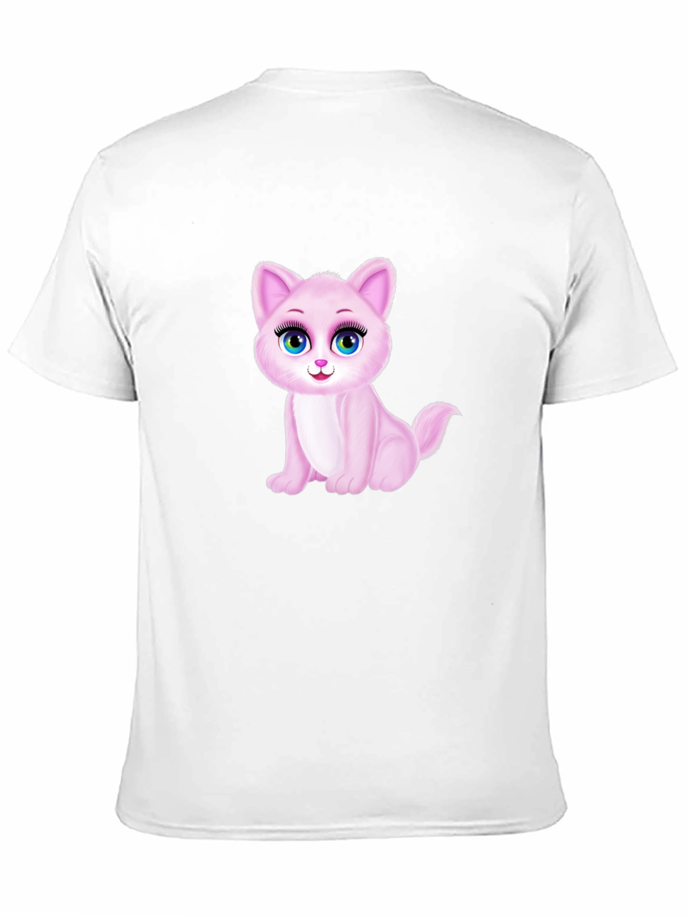 Cute Pink Kitten Graphic Tee - Soft Cotton Blend