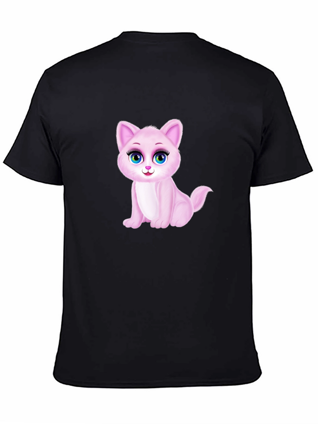 Cute Pink Kitten Graphic Tee - Soft Cotton Blend