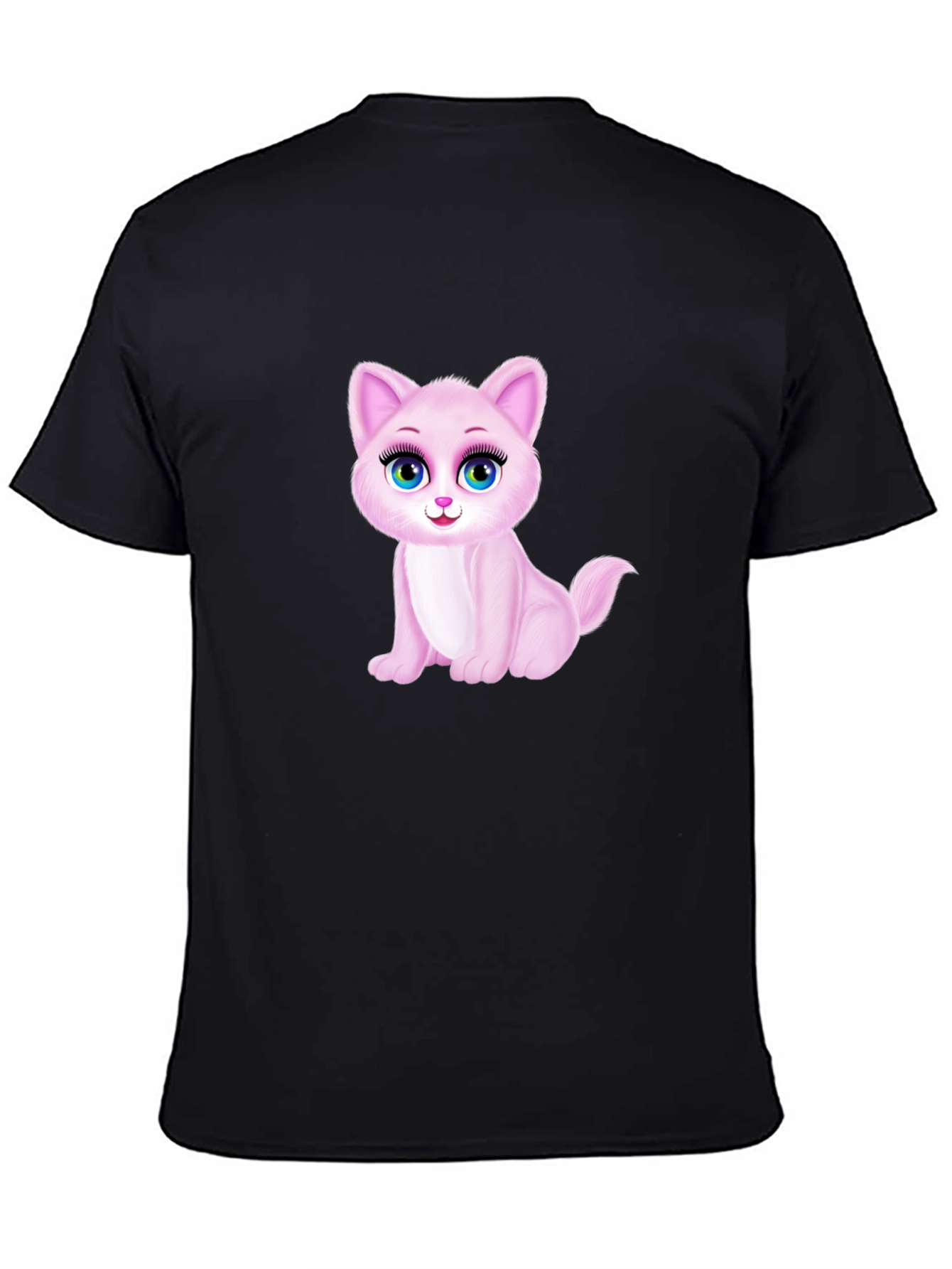 Cute Pink Kitten Graphic Tee - Soft Cotton Blend