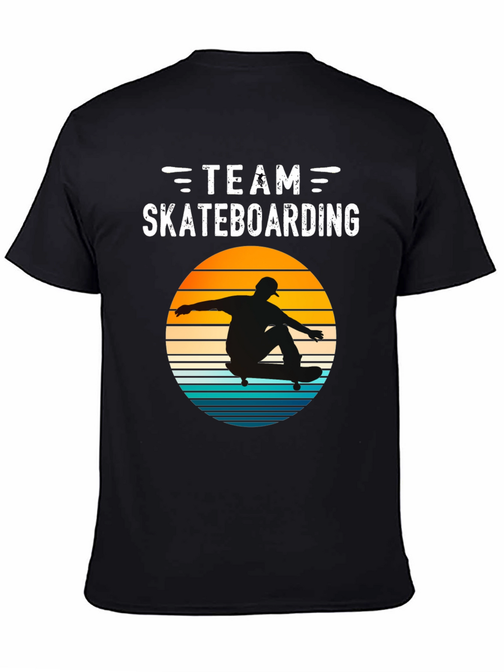 Team Skateboarding T-Shirt Retro Sunset Design