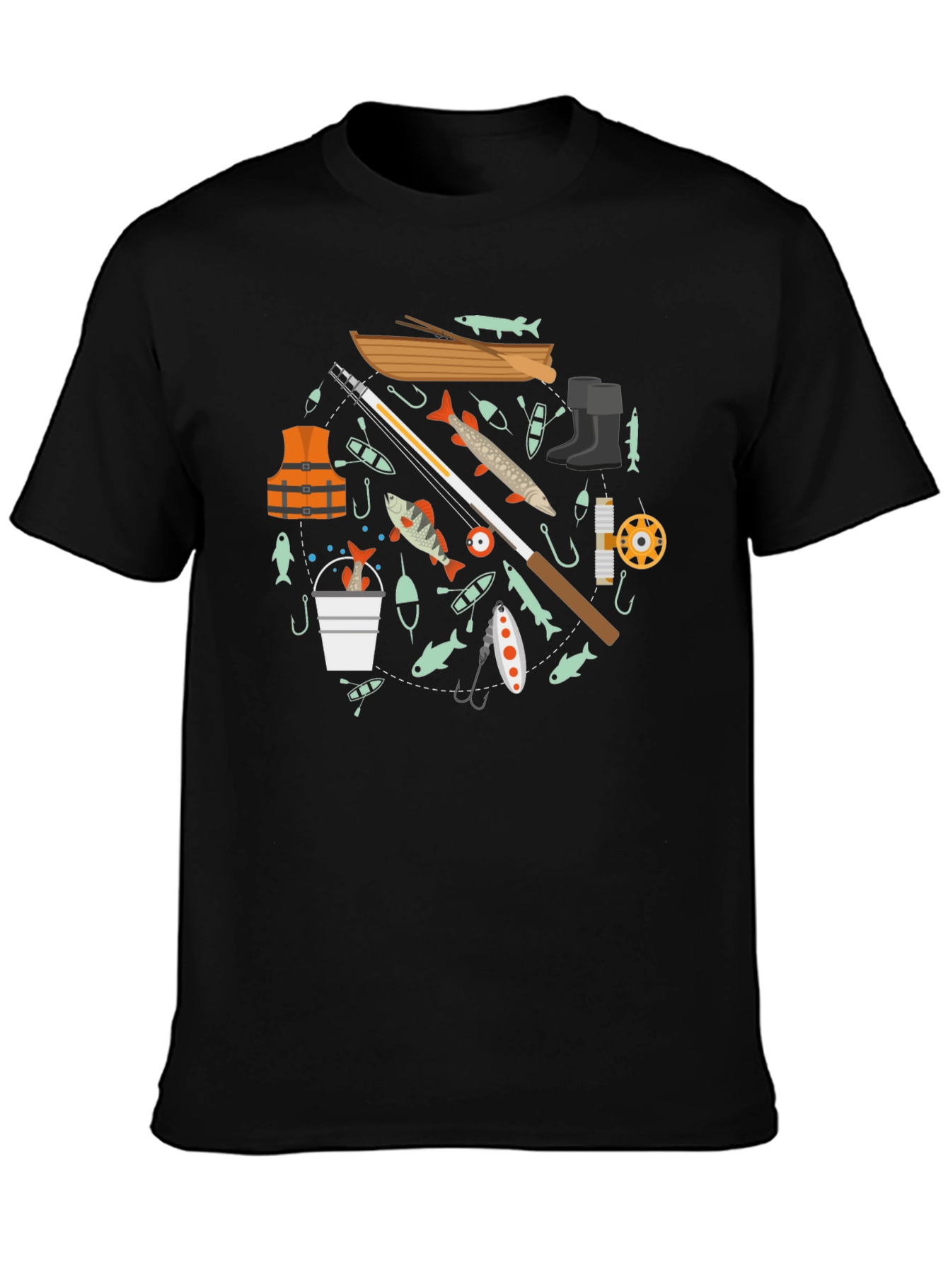 Fishing Enthusiast Black T-Shirt