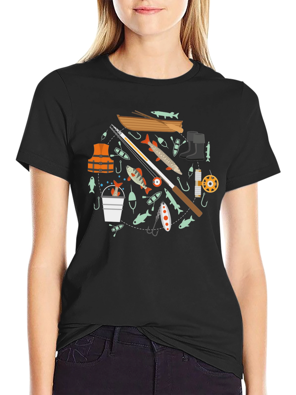 Fishing Enthusiast Black T-Shirt
