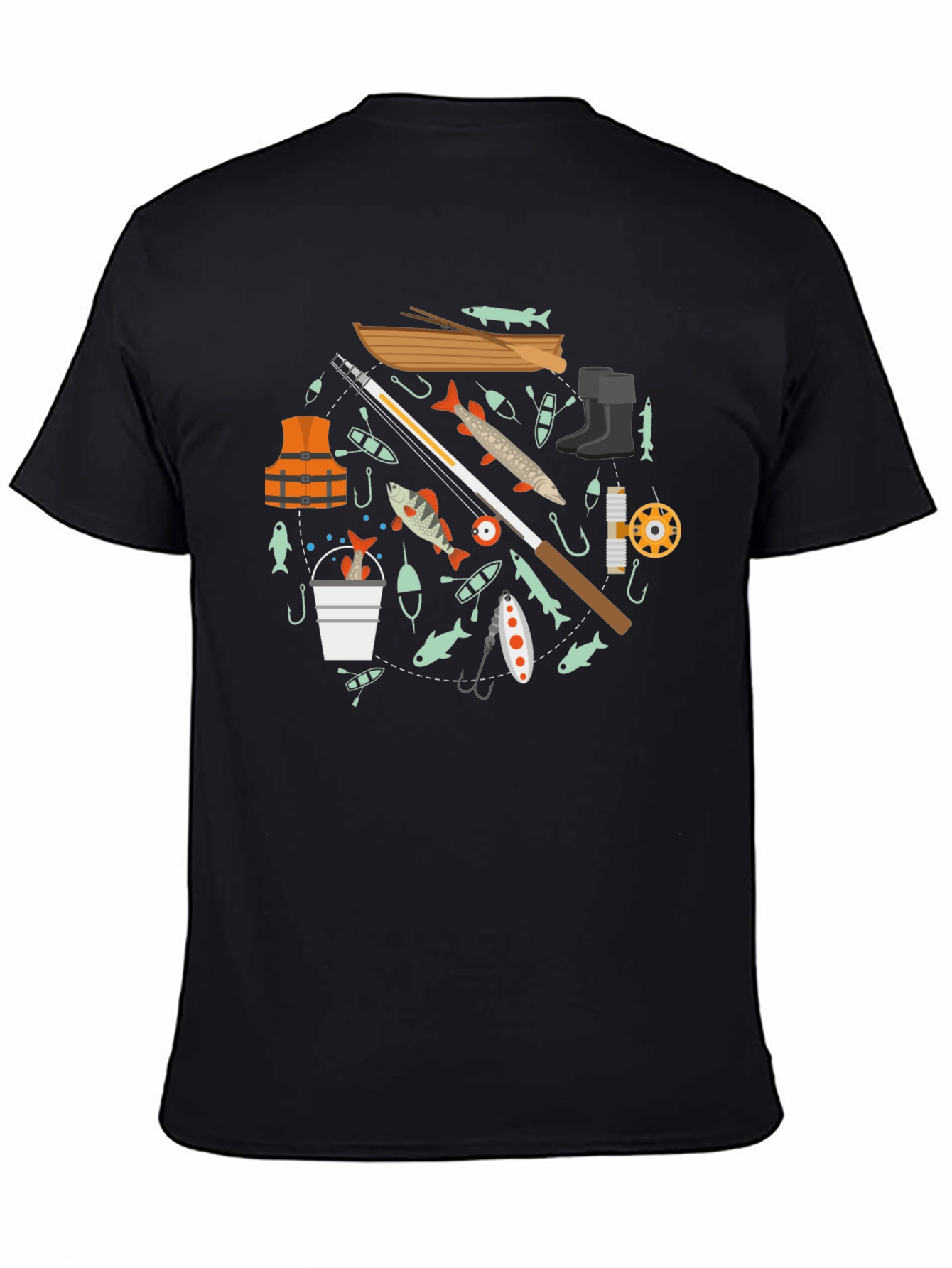 Fishing Enthusiast Black T-Shirt