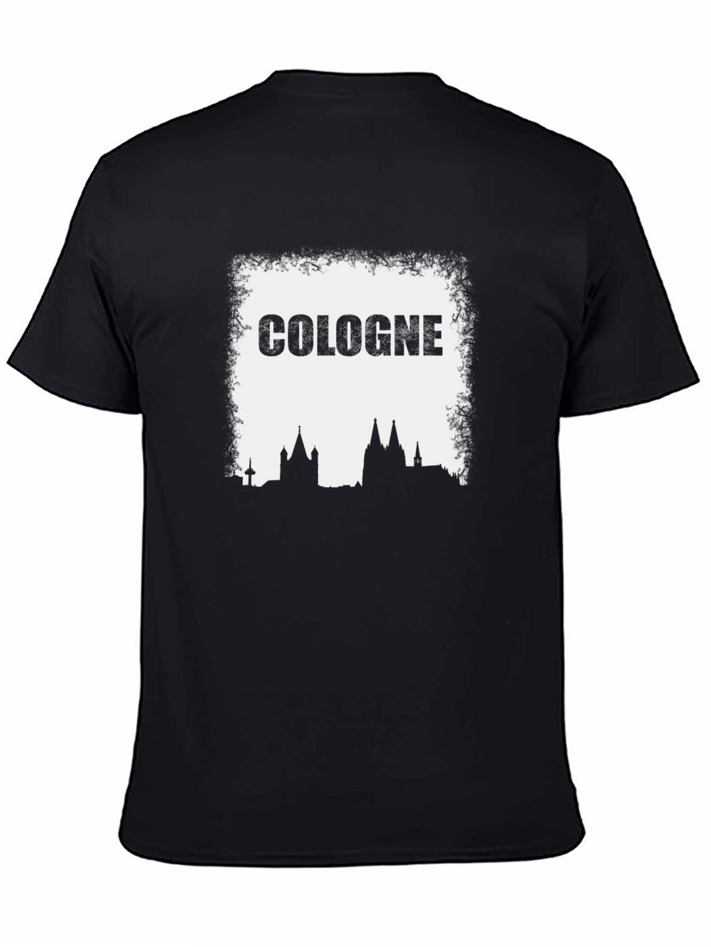 Cologne Skyline Graphic Tee - Black Cotton T-Shirt