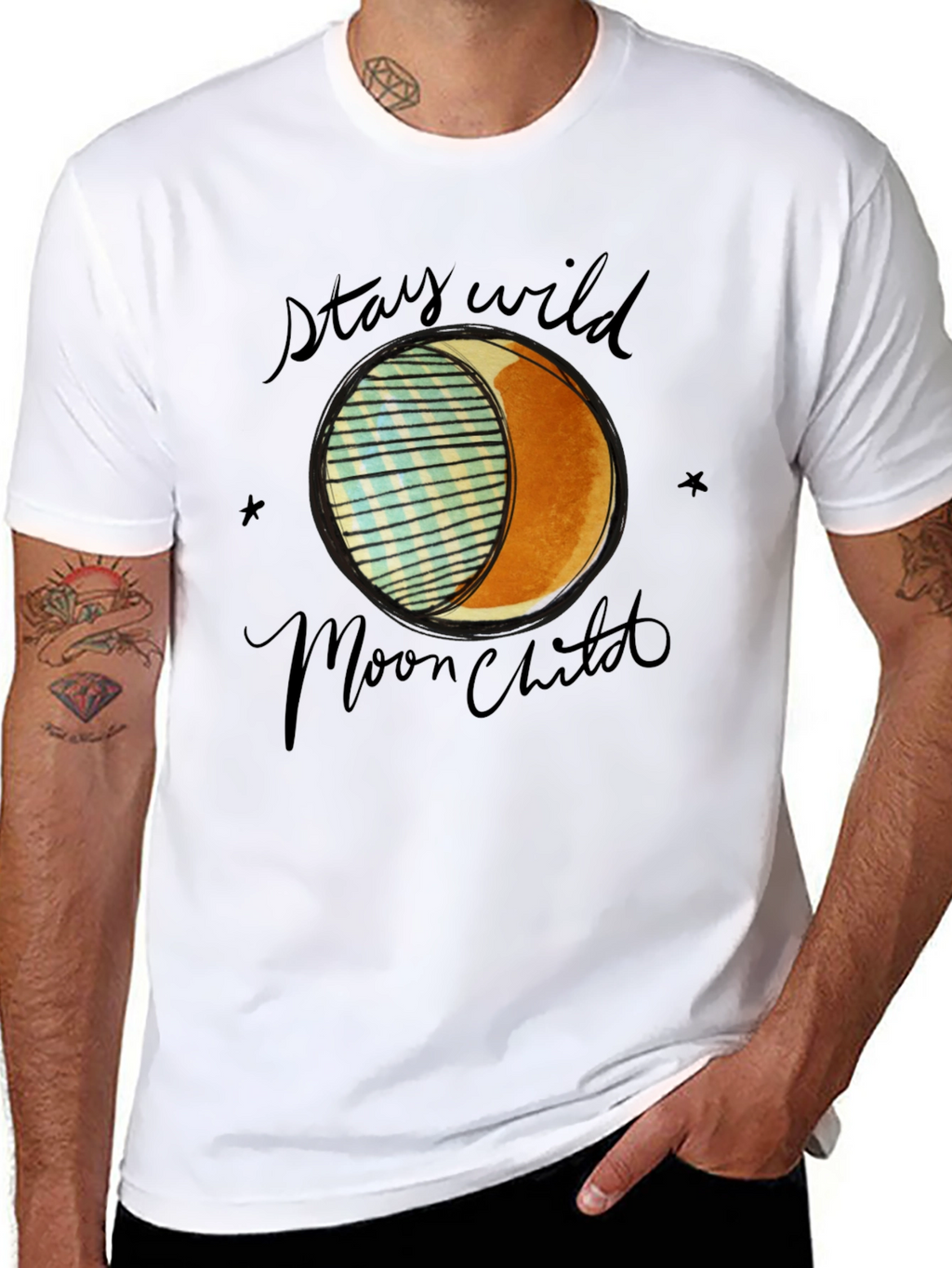 Stay Wild Moon Child Black Graphic Tee