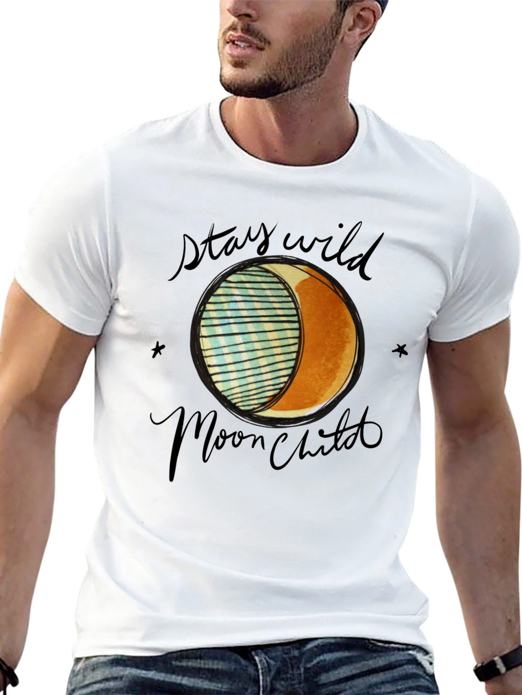 Stay Wild Moon Child Black Graphic Tee