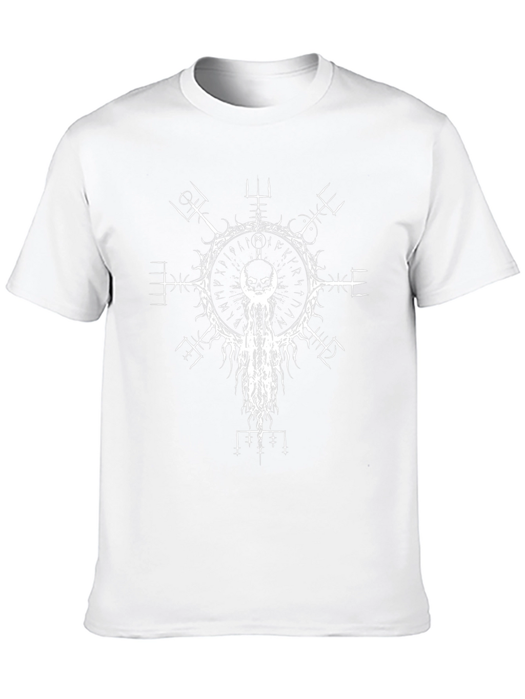 Black T-Shirt with White Occult Design