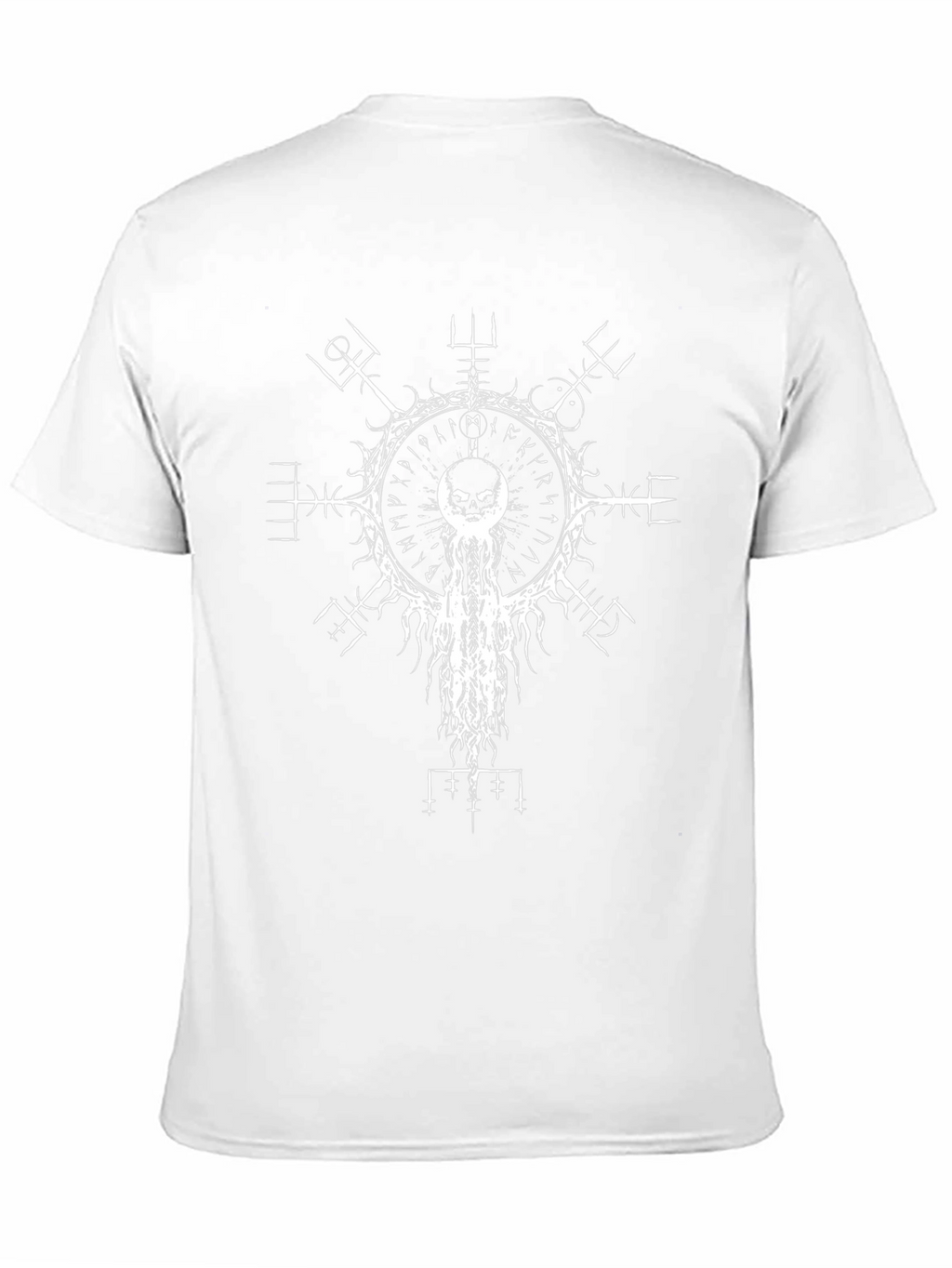 Black T-Shirt with White Occult Design