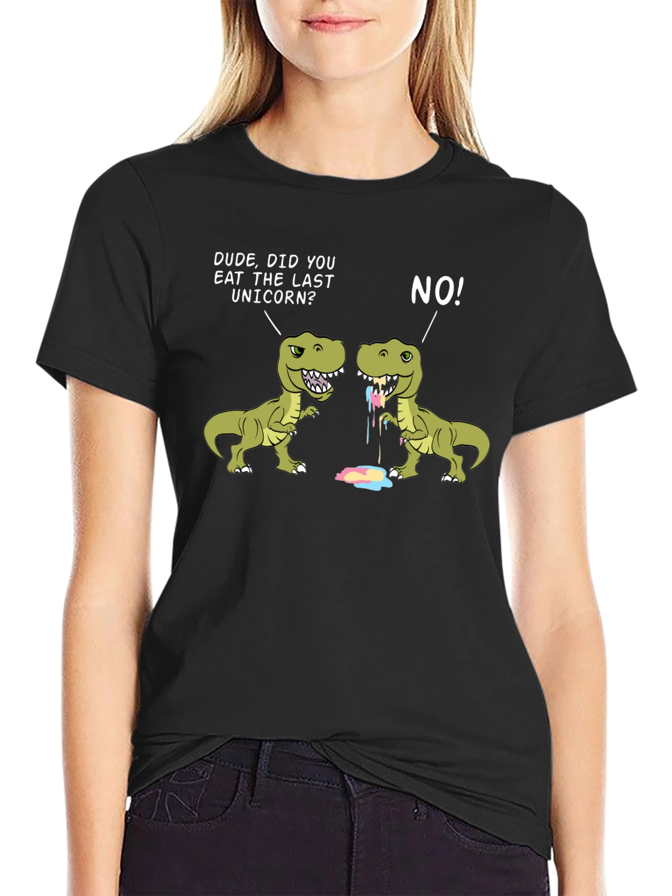 Dinosaur Last Unicorn Graphic Tee - Black