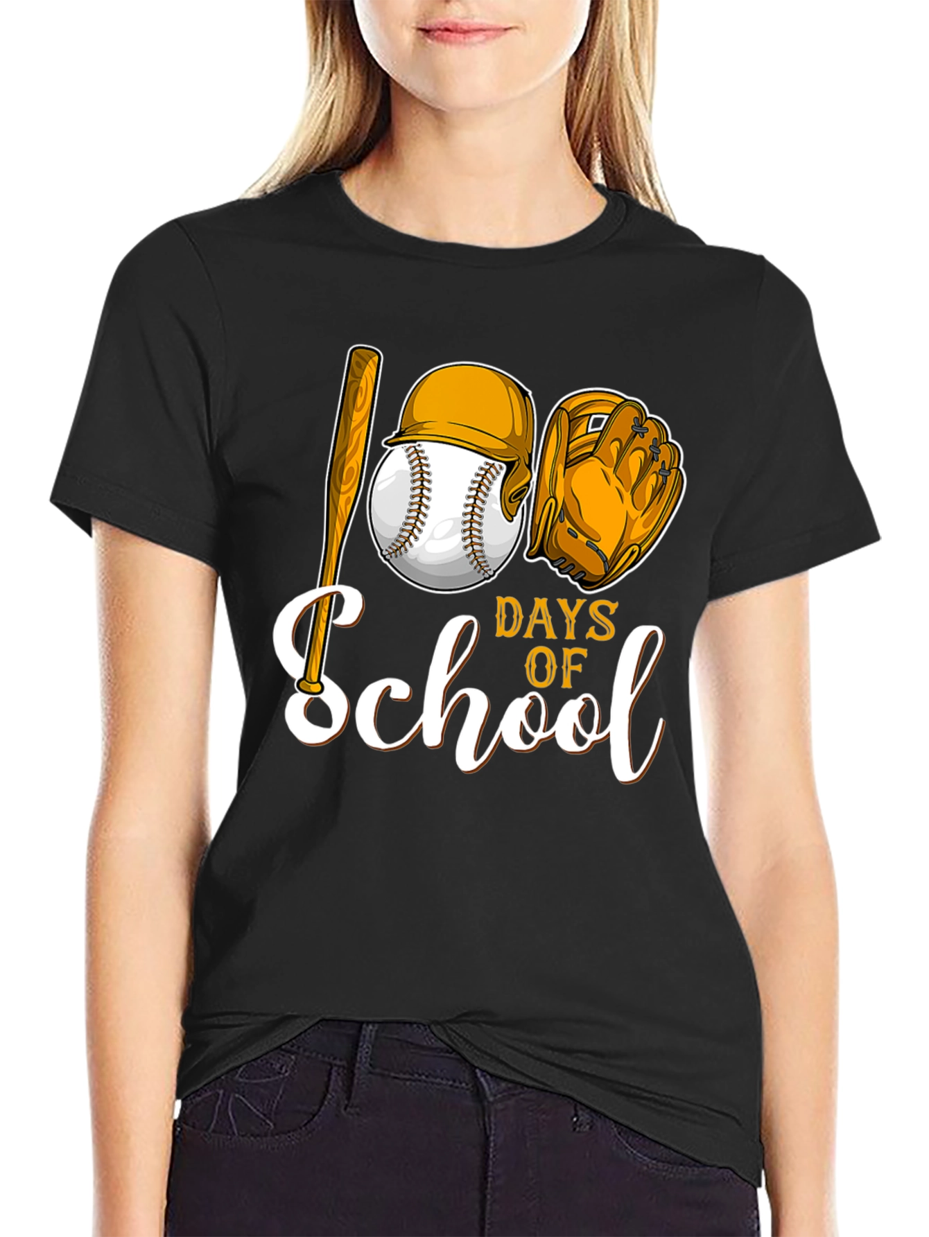 100 Days of School Baseball T-Shirt