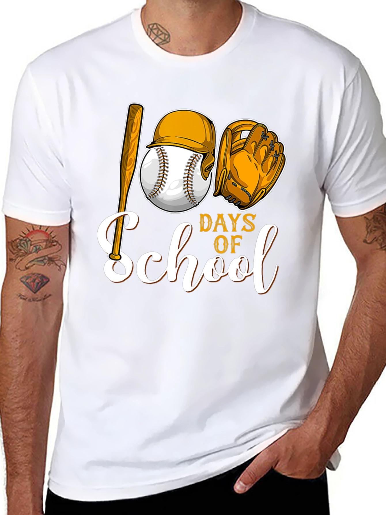 100 Days of School Baseball T-Shirt